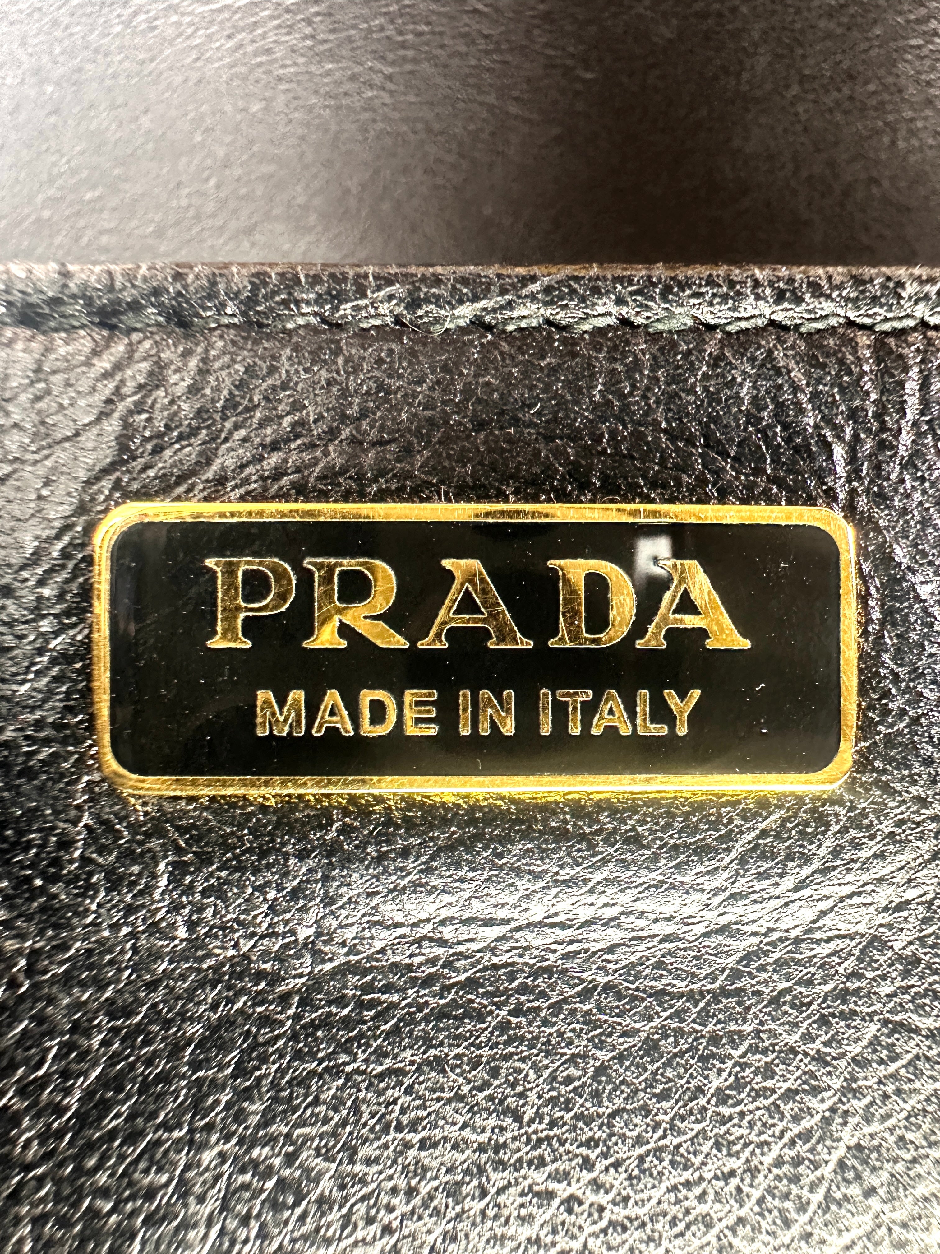 Prada Cahier Black Leather Shoulder Bag PR414