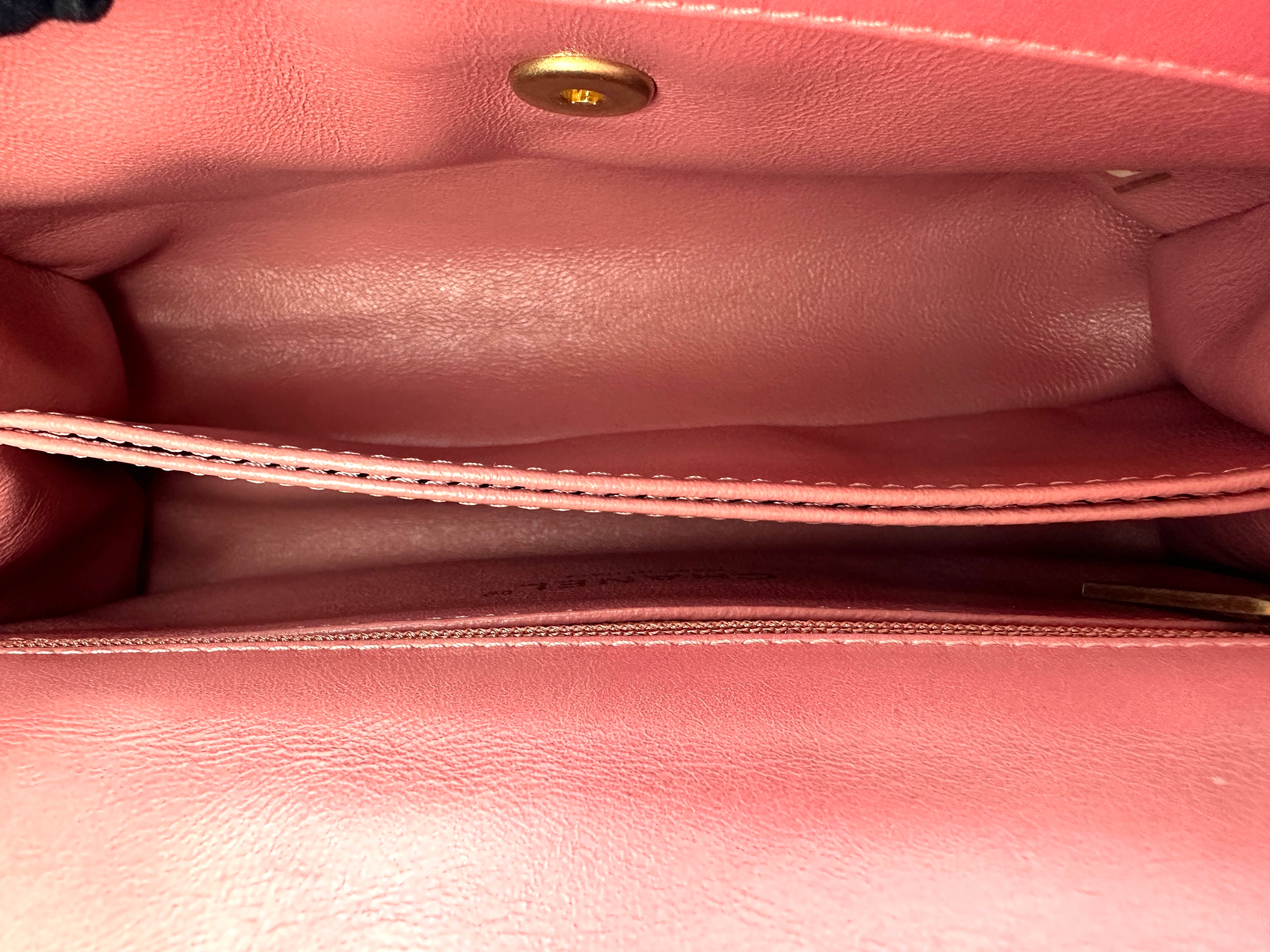 Chanel CoCo Handle Pink Chevron Quilted Leather Shoulder Bag(25***49) CC2072