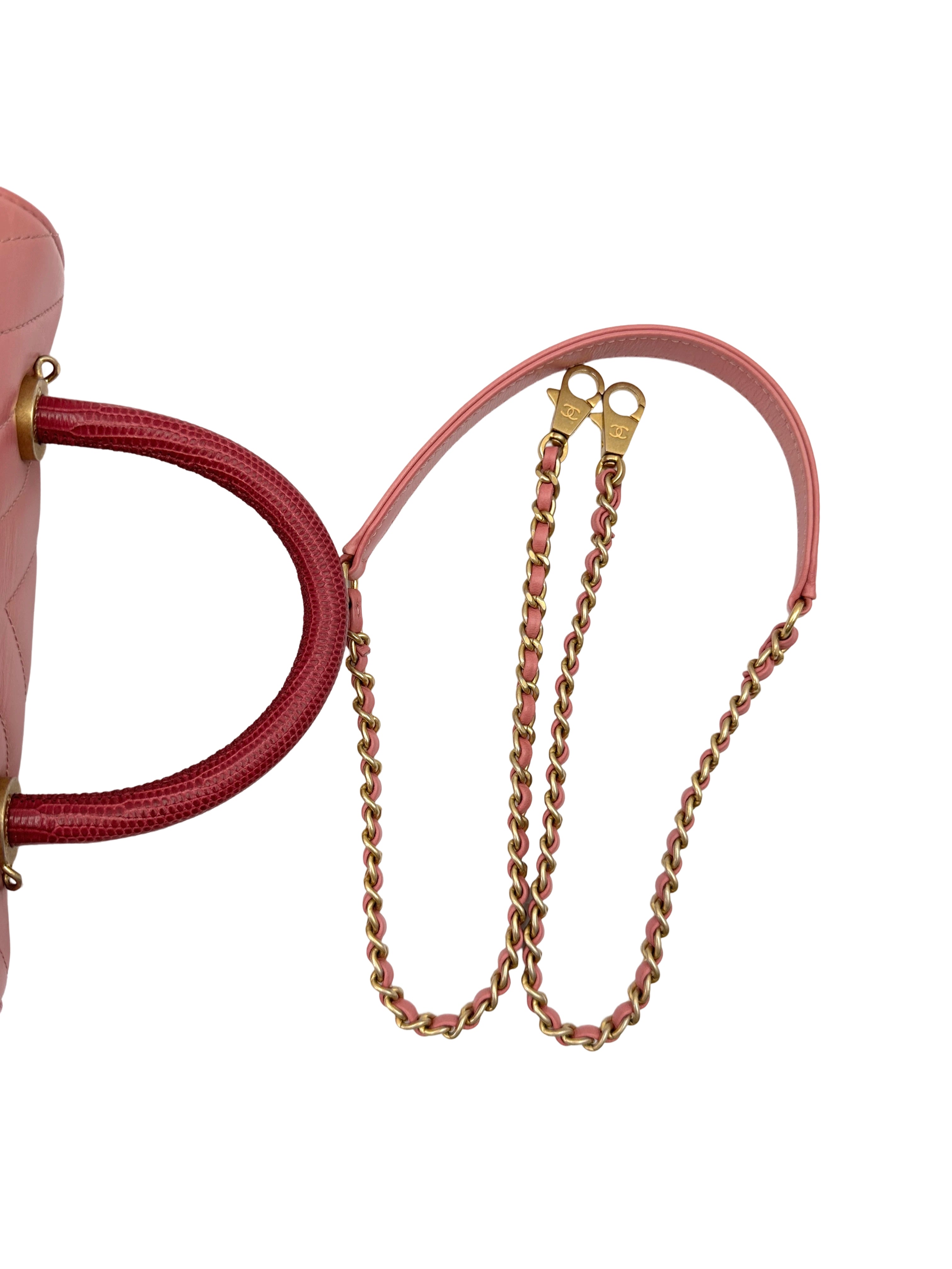 Chanel CoCo Handle Pink Chevron Quilted Leather Shoulder Bag(25***49) CC2072