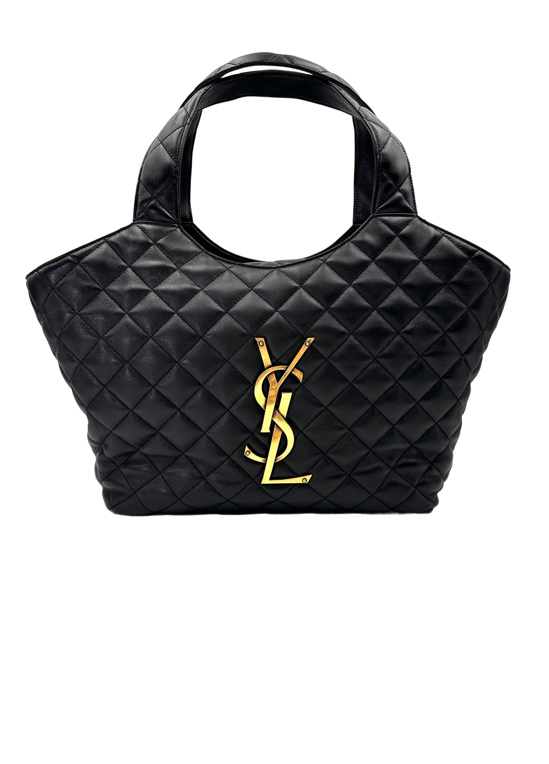 Saint Laurent Lcare Black Quilted Lambskin Large Size Shopping Bag SLE