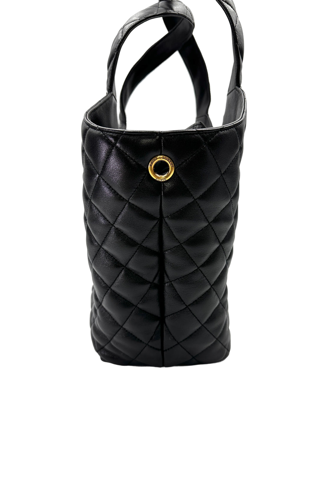 Saint Laurent Lcare Black Quilted Lambskin Large Size Shopping Bag SLE