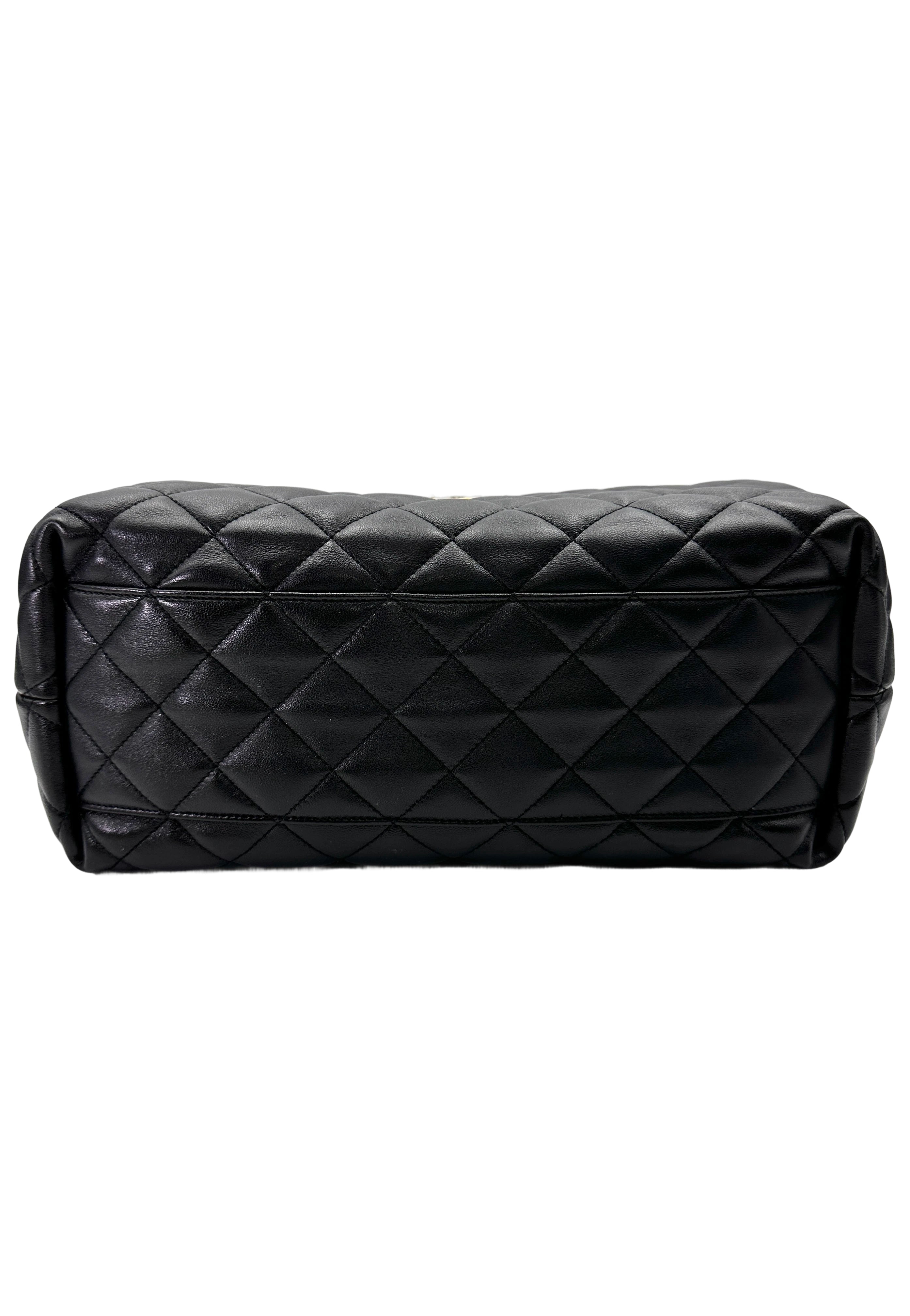 Saint Laurent Lcare Black Quilted Lambskin Large Size Shopping Bag SLE