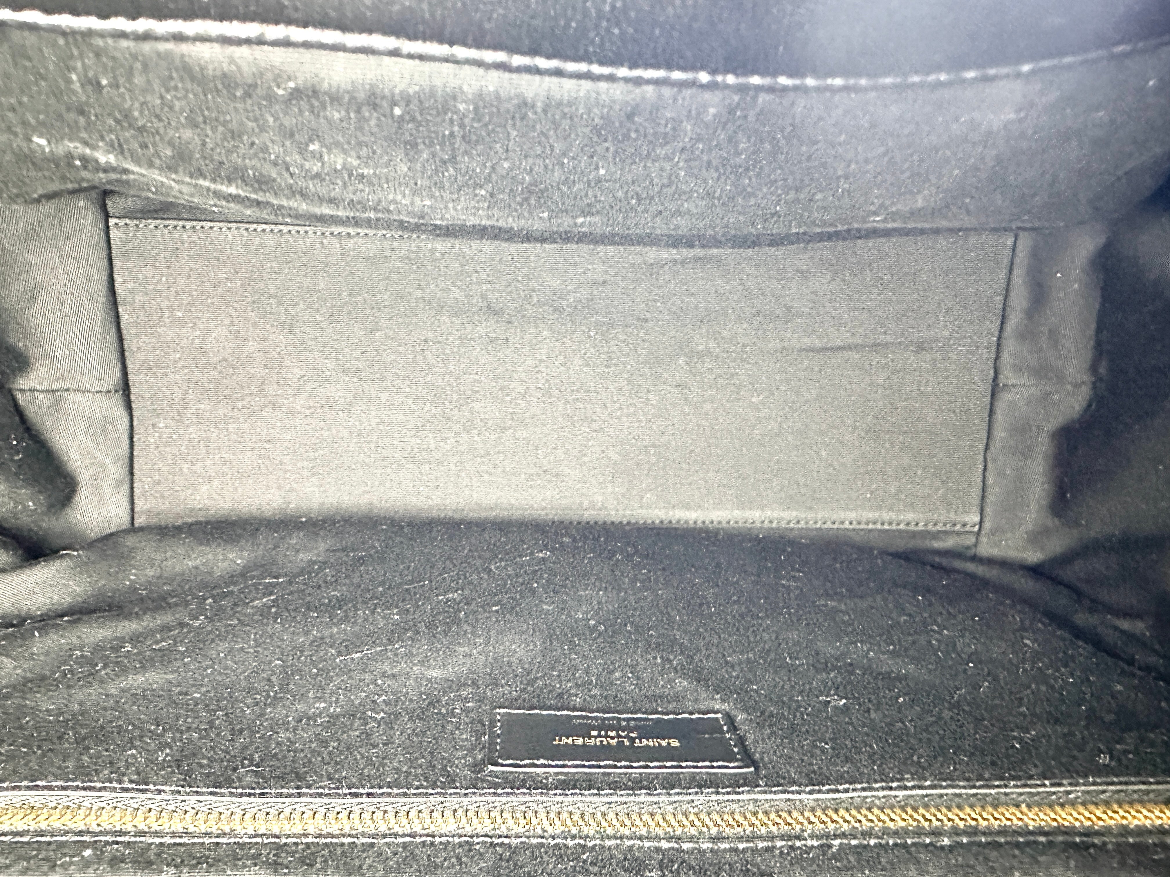 Saint Laurent Lcare Black Quilted Lambskin Large Size Shopping Bag SLE