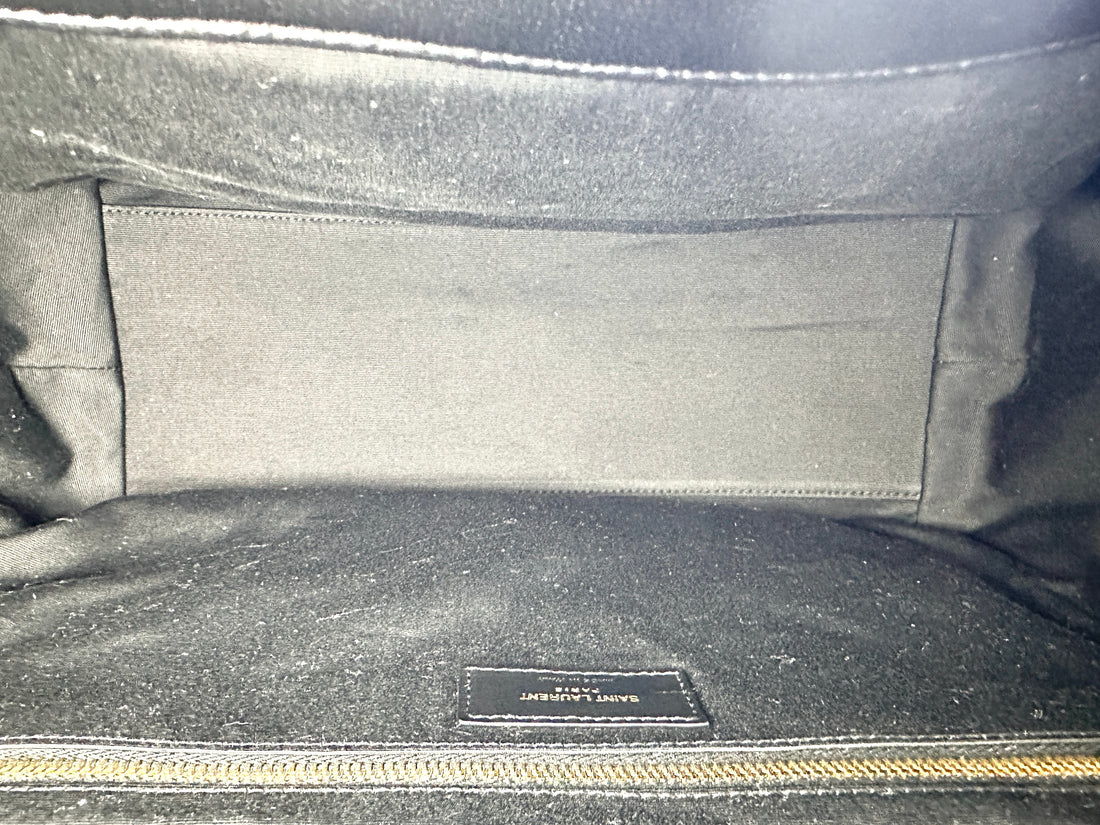 Saint Laurent Lcare Black Quilted Lambskin Large Size Shopping Bag SLE