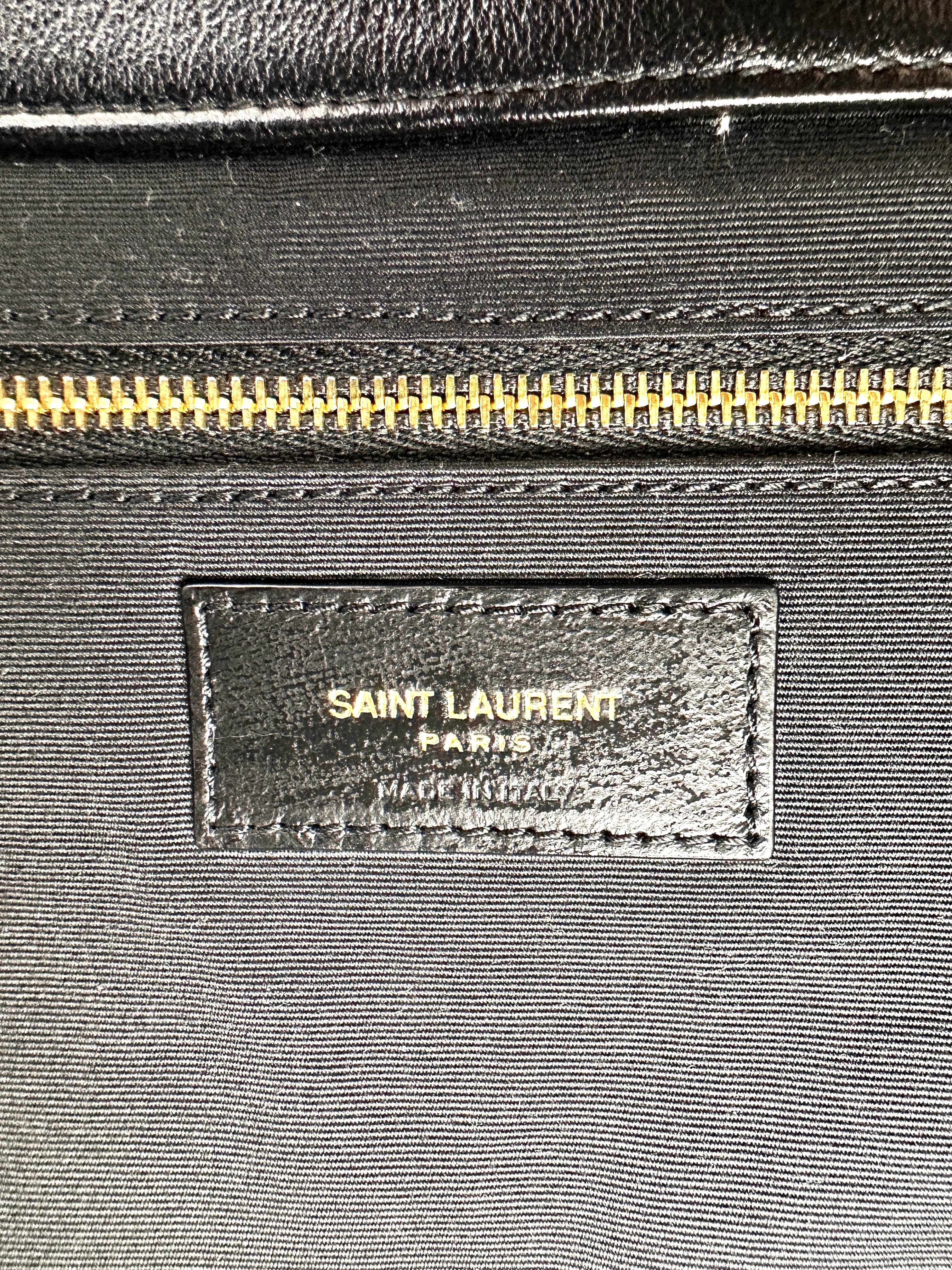 Saint Laurent Lcare Black Quilted Lambskin Large Size Shopping Bag SLE