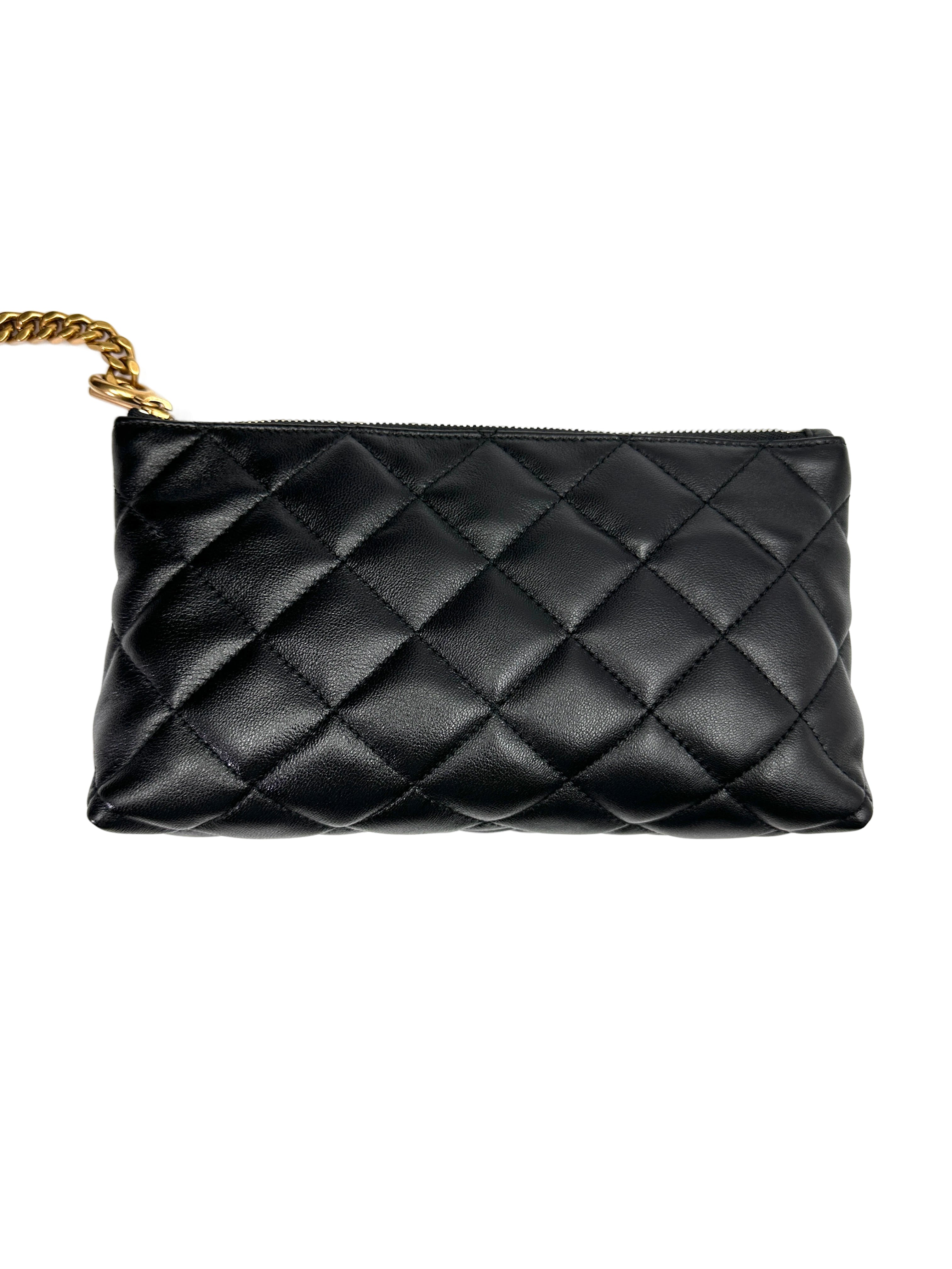Saint Laurent Lcare Black Quilted Lambskin Large Size Shopping Bag SLE