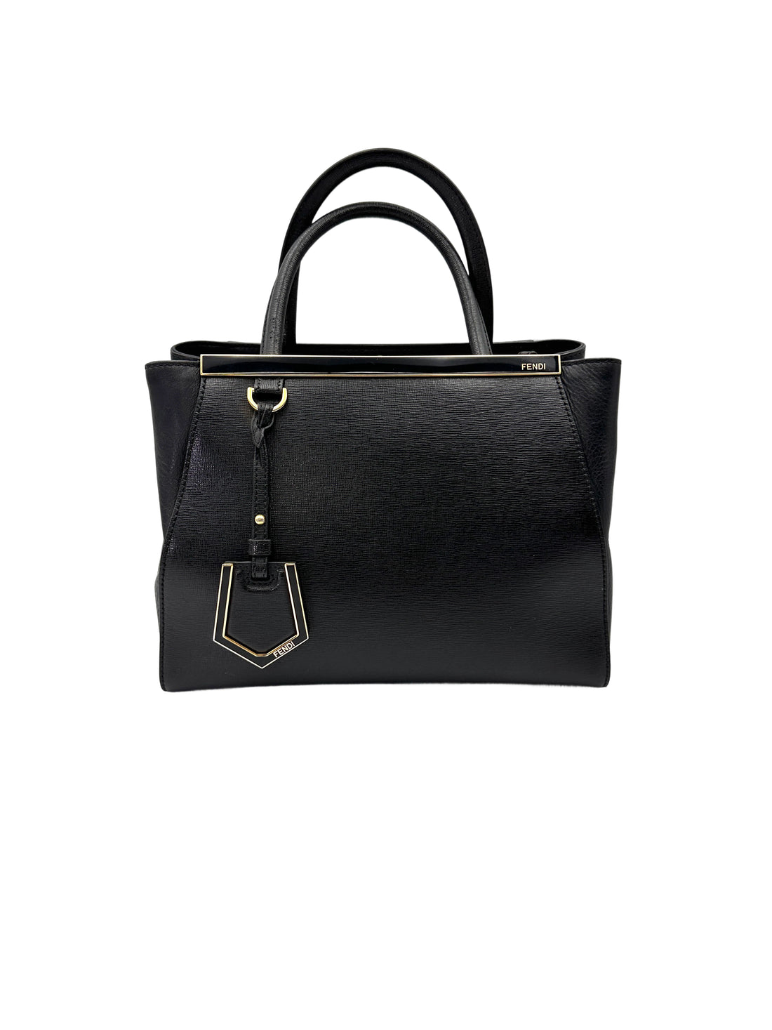 Fendi 2Jours Black Leather Handle Bag FF114