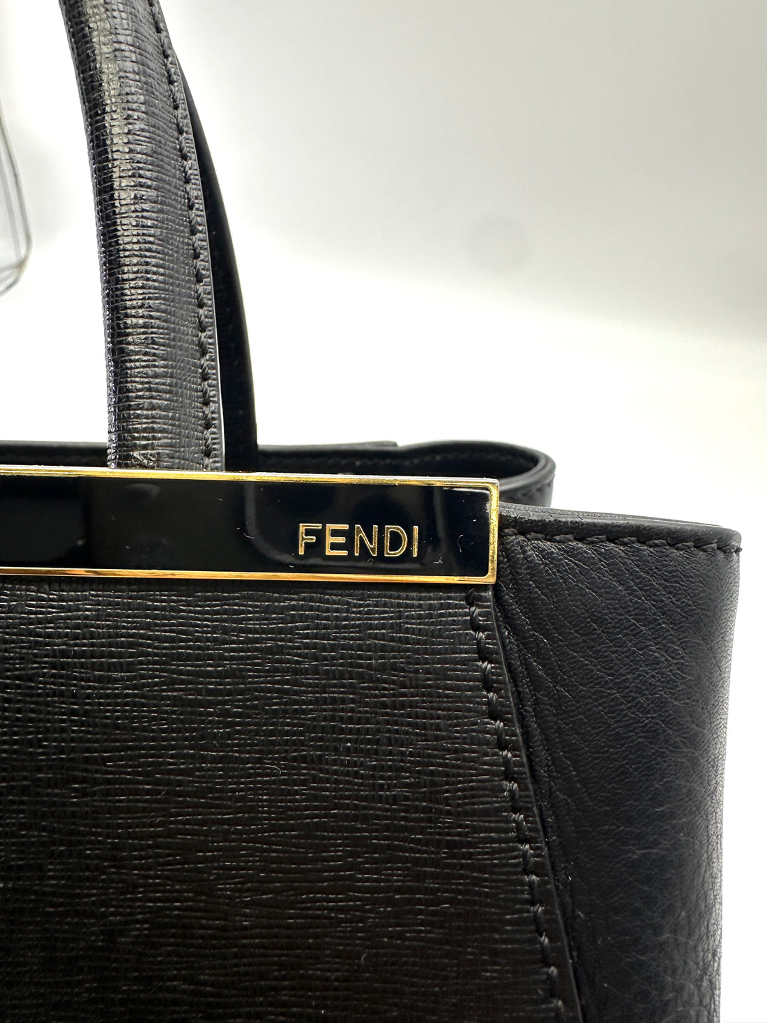 Fendi 2Jours Black Leather Handle Bag FF114