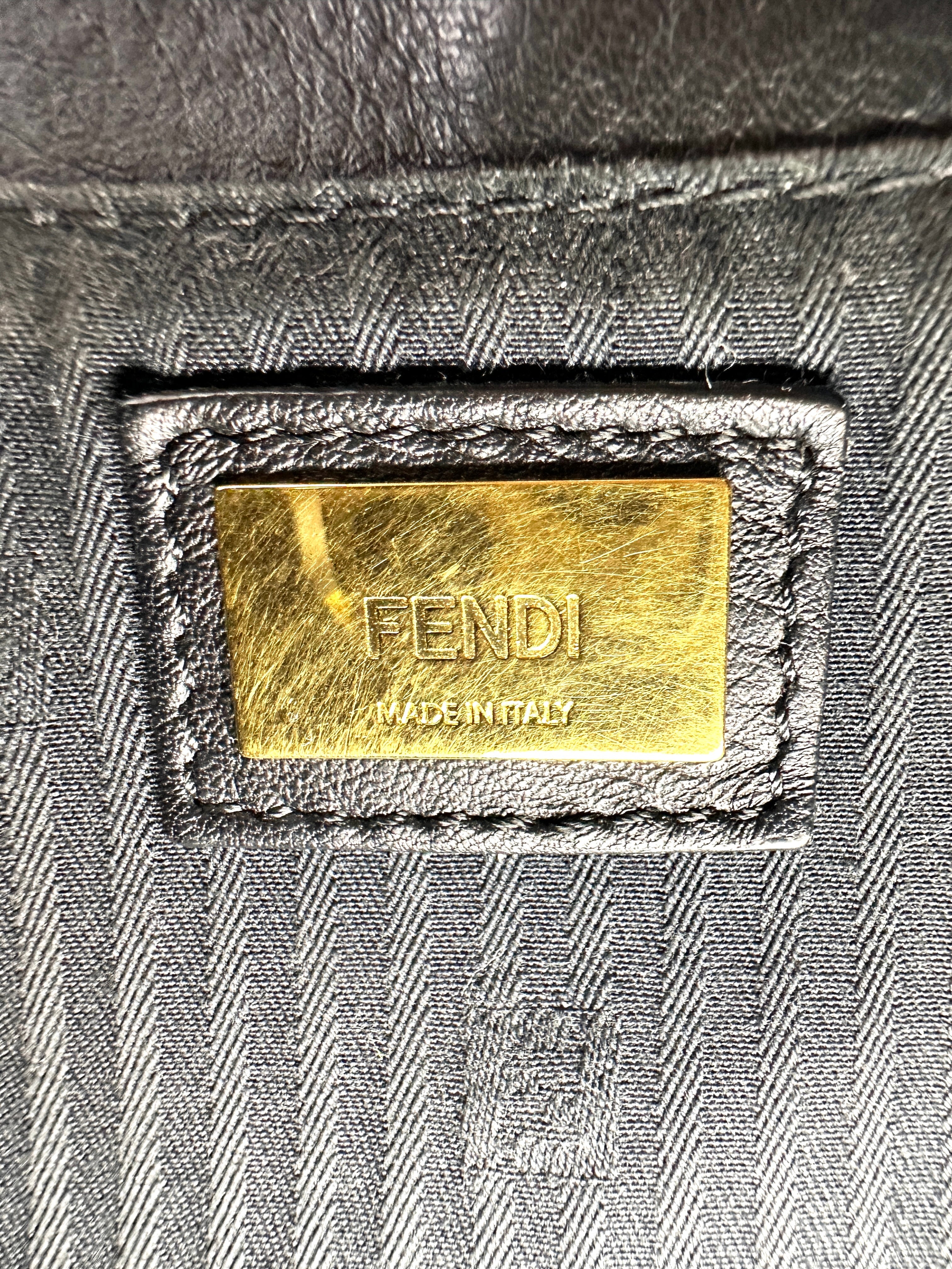Fendi 2Jours Black Leather Handle Bag FF114