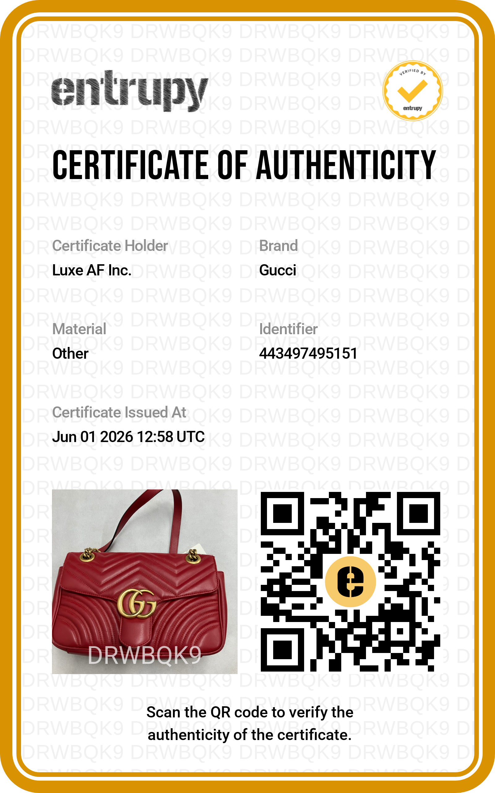 Gucci GG Marmont Red Matelasse Leather Shoulder Bag GG1304