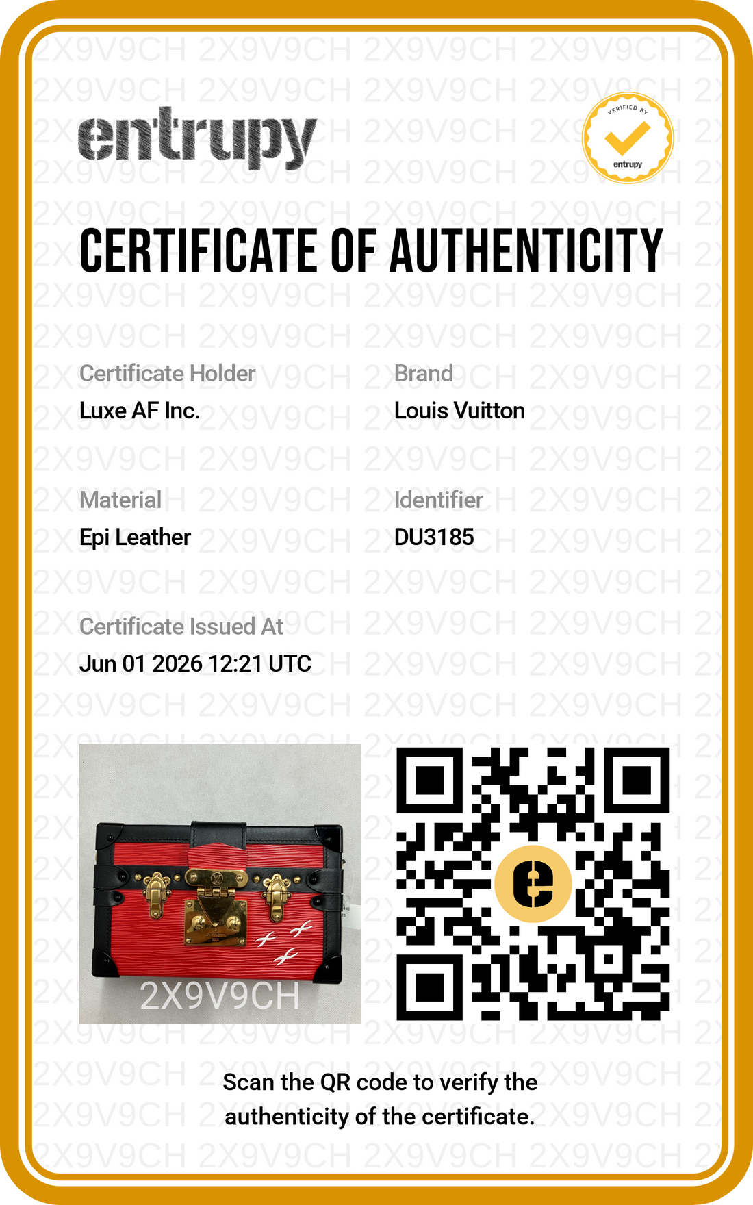 Louis Vuitton Petite Malle Red Epi Leather Shoulder Bag LV2911