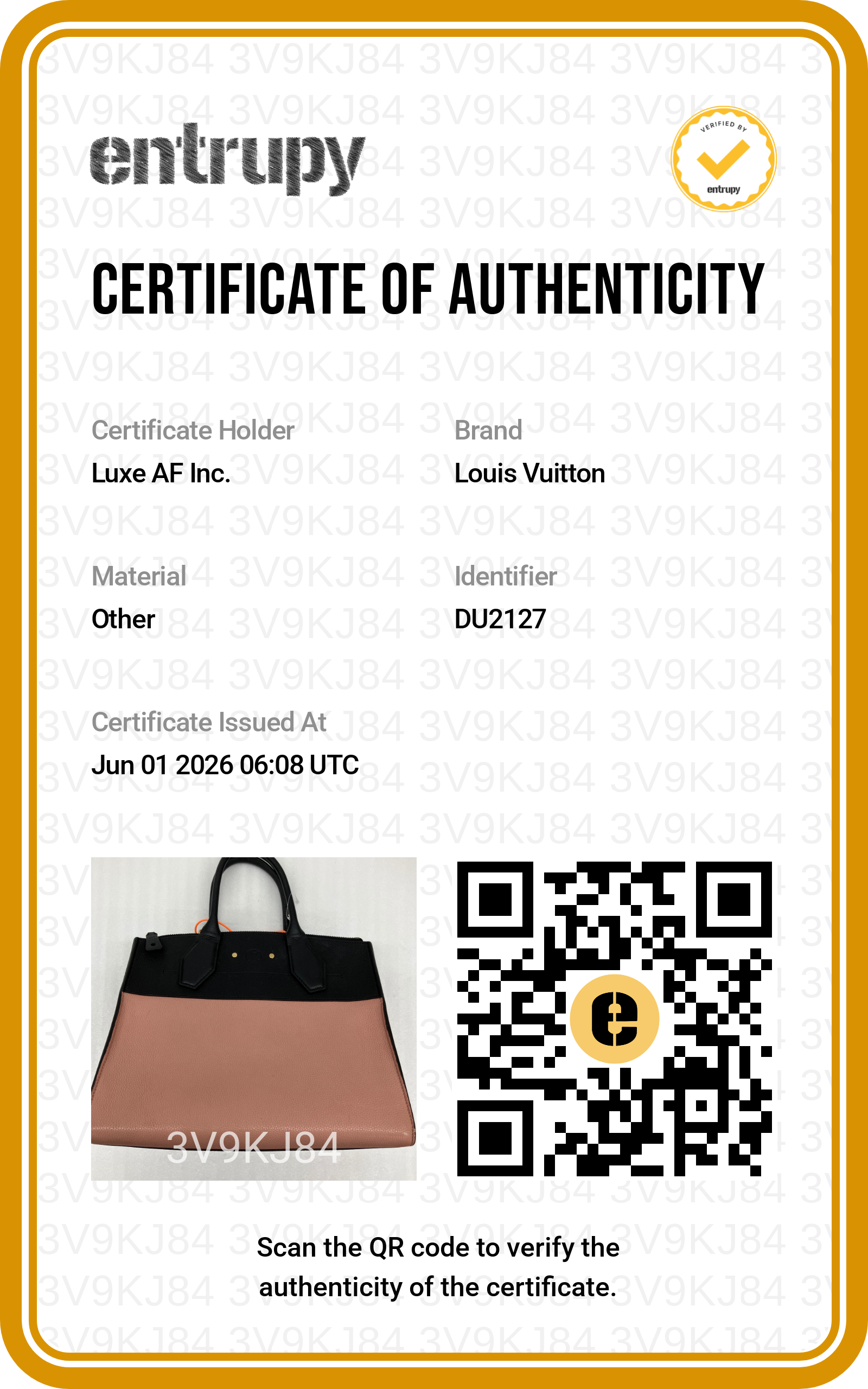 Louis Vuitton City Steamer MM Black/Pink Grained Leather Handle Bag LV2990
