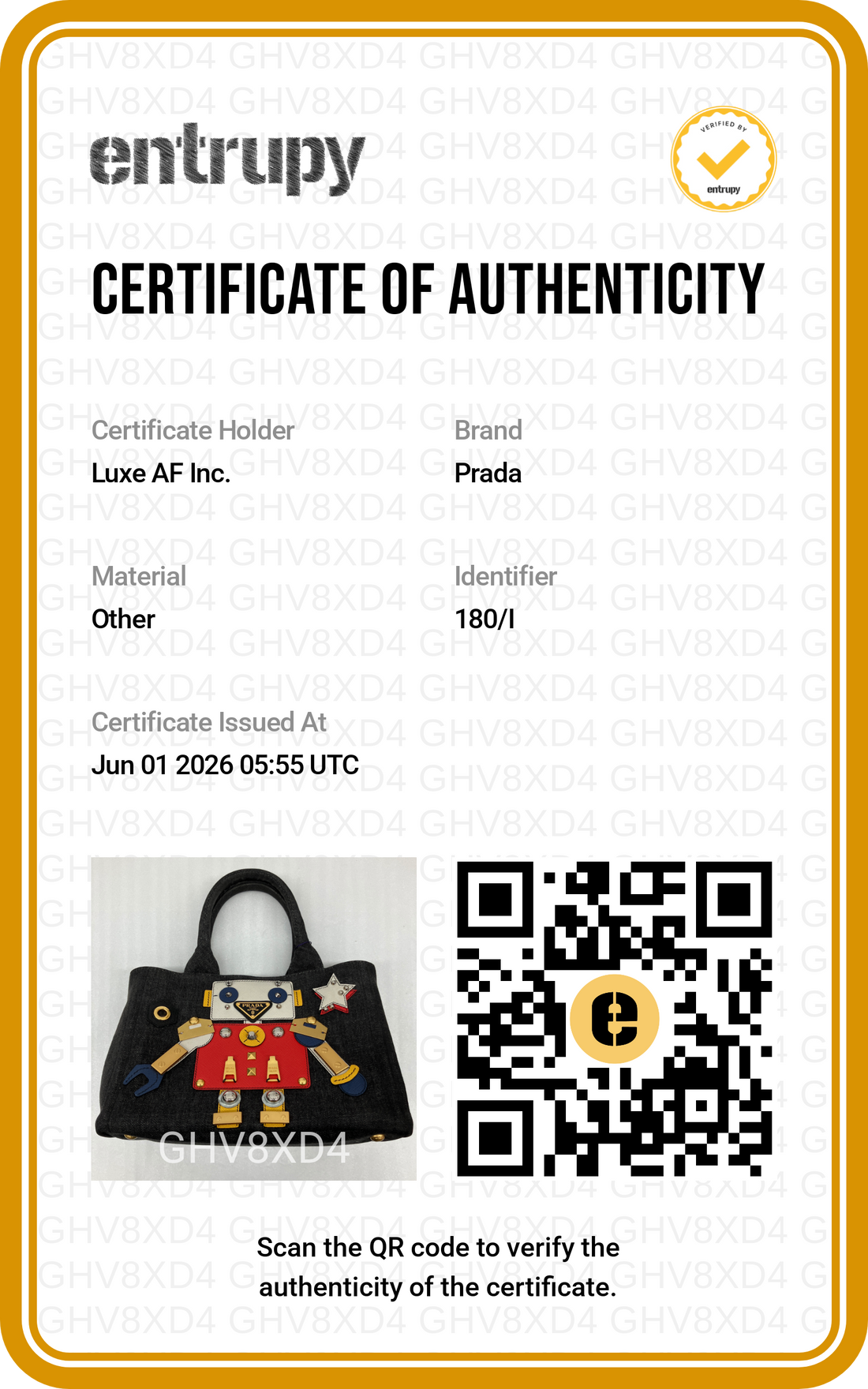Prada Canapa Robot Denim Handle Bag PR417