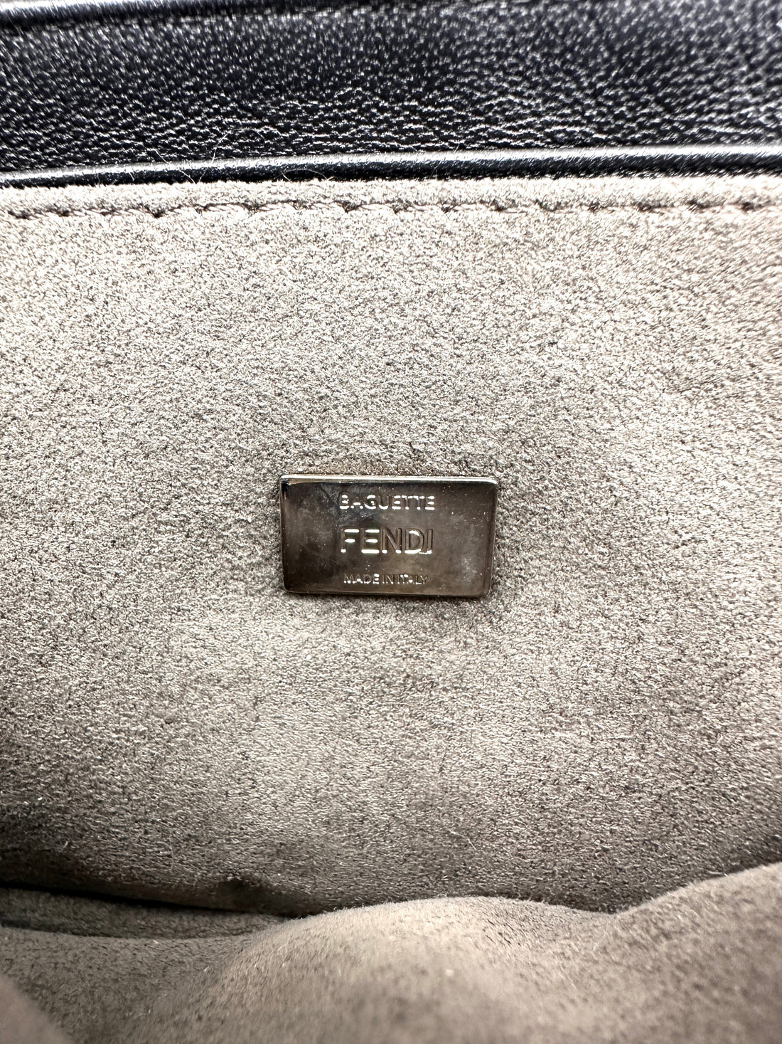 Fendi Monster Eyes Micro Double Baguette Black Leather Shoulder Bag FF116