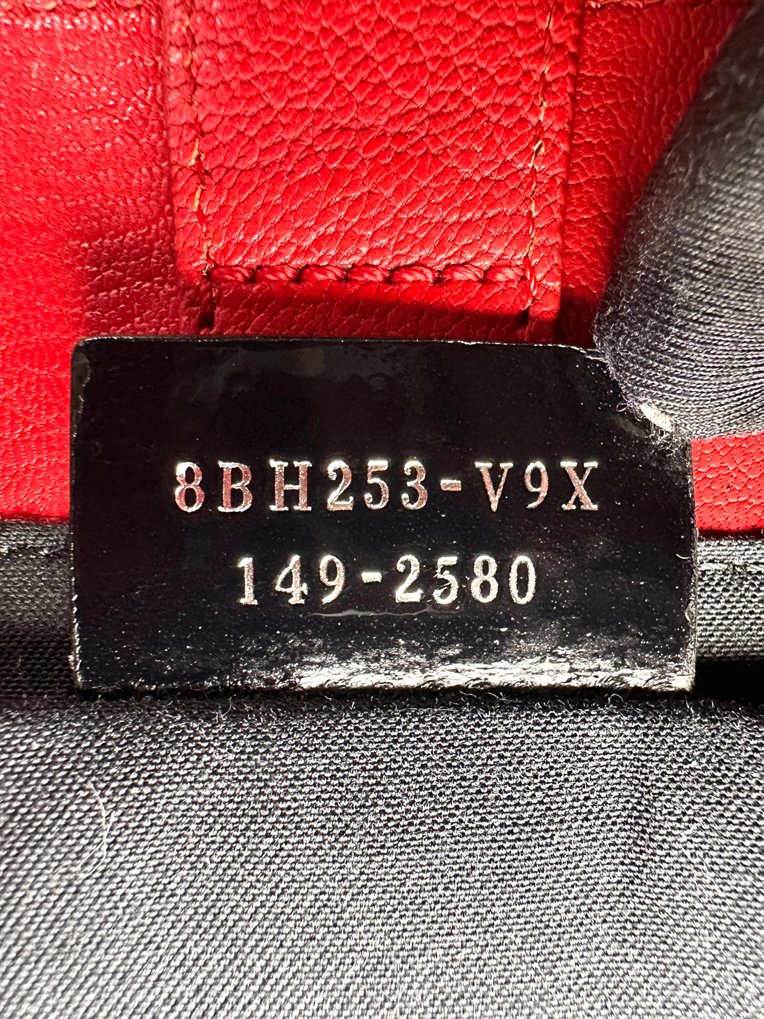 Fendi Petite 2Jour Striped Black/Red Leather Tote Handle Bag FF115
