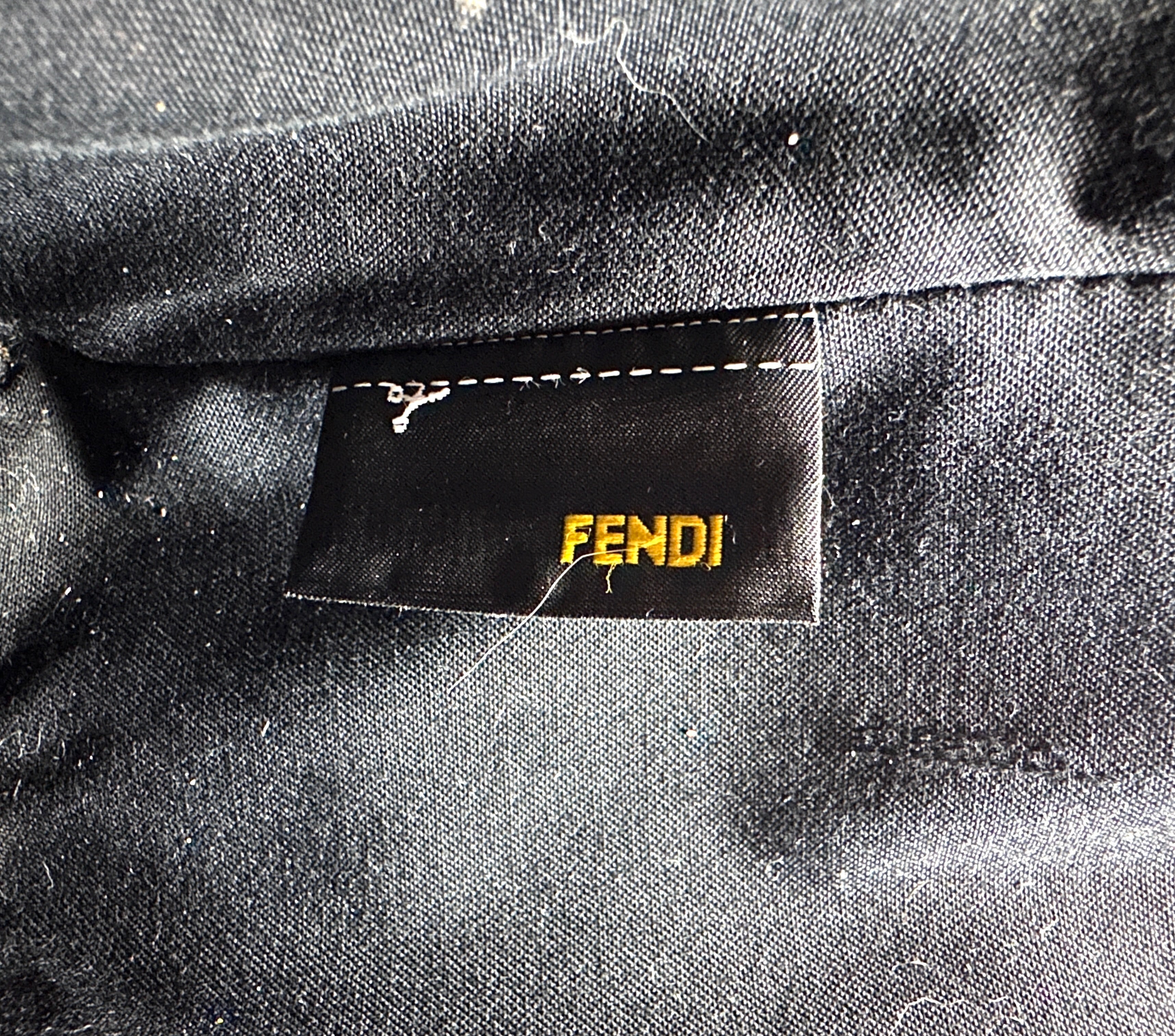 Fendi Petite 2Jour Striped Black/Red Leather Tote Handle Bag FF115