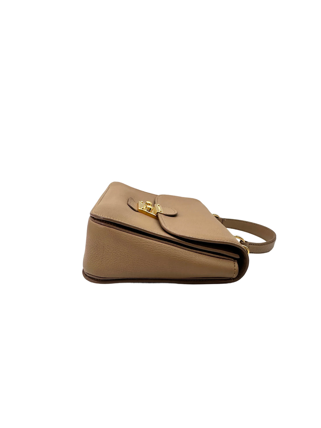 Miu Miu Madras Beige Leather Medium Size Top Handle Bag MM35