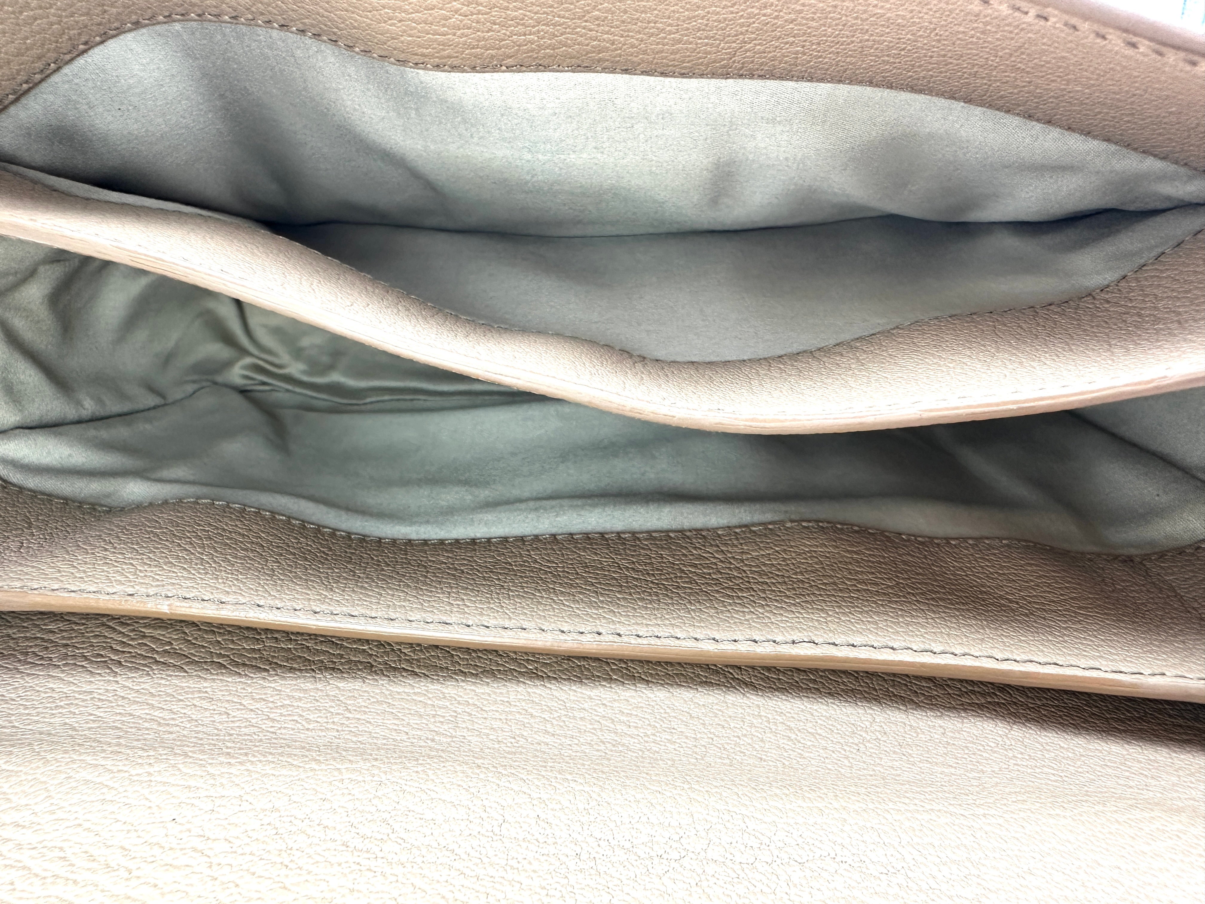Miu Miu Madras Beige Leather Medium Size Top Handle Bag MM35