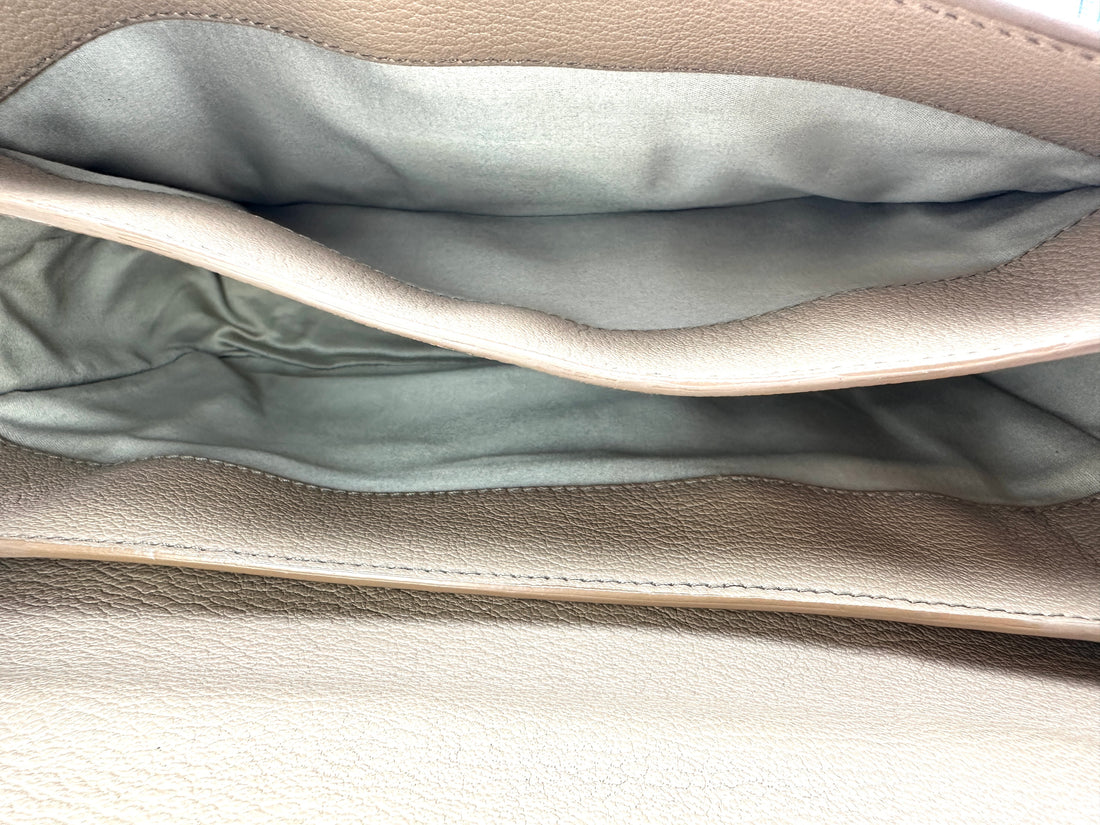 Miu Miu Madras Beige Leather Medium Size Top Handle Bag MM35
