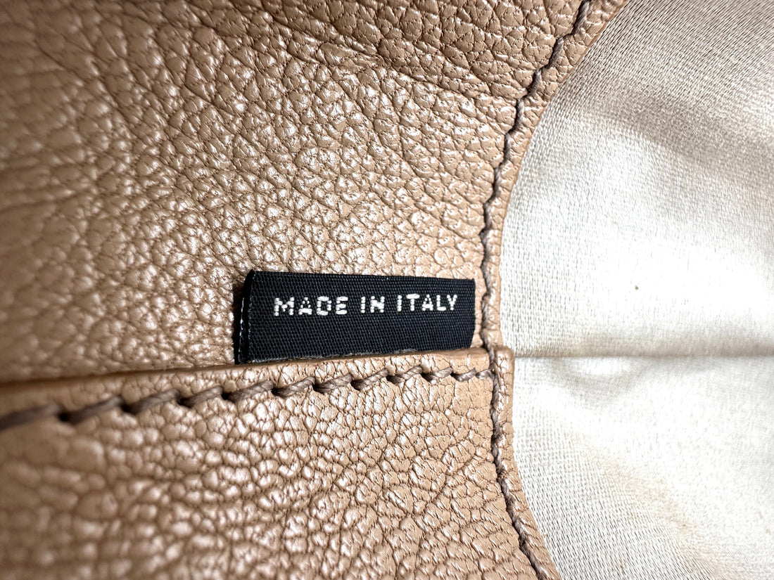 Miu Miu Madras Beige Leather Medium Size Top Handle Bag MM35