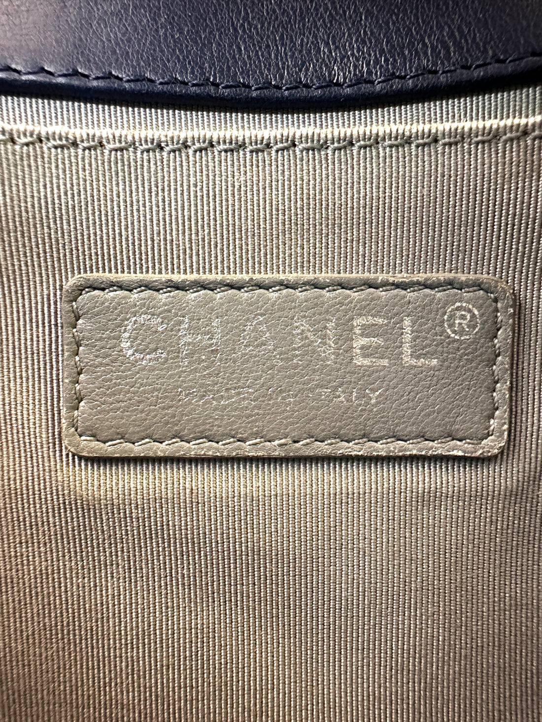 Chanel LeBoy Navy Quilted Calfskin Medium Size Flap Bag With Silver Buckle(19***14) CC2073