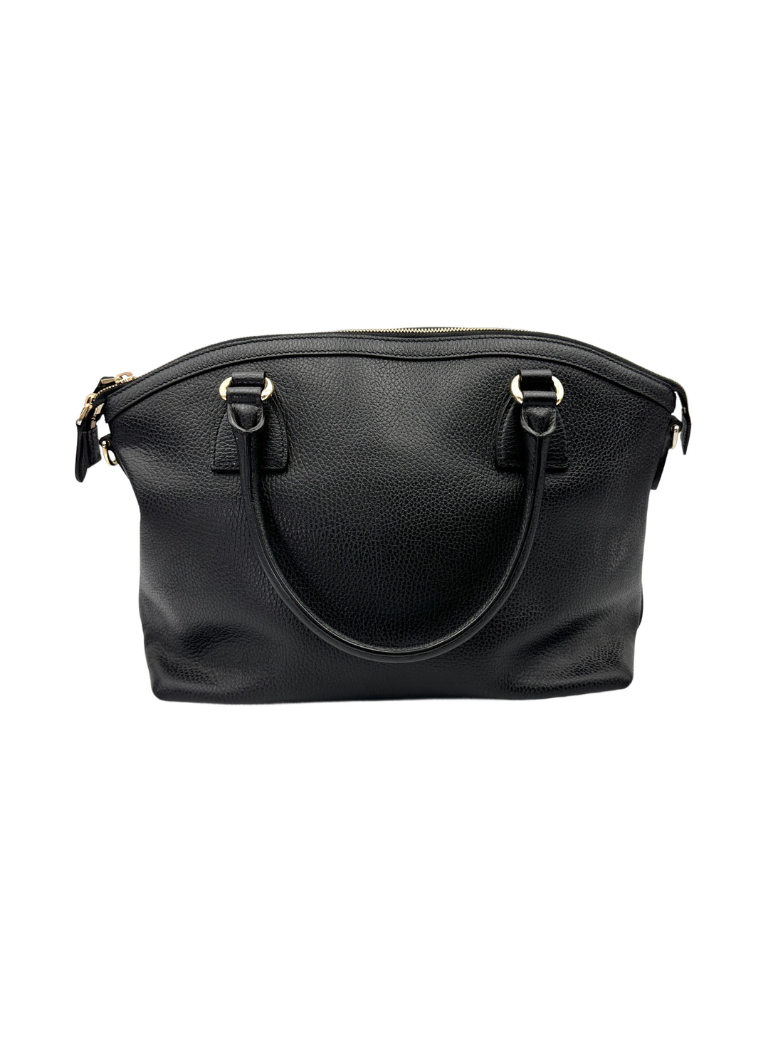 Gucci Interlocking G Black Leather Handle Bag GG1162