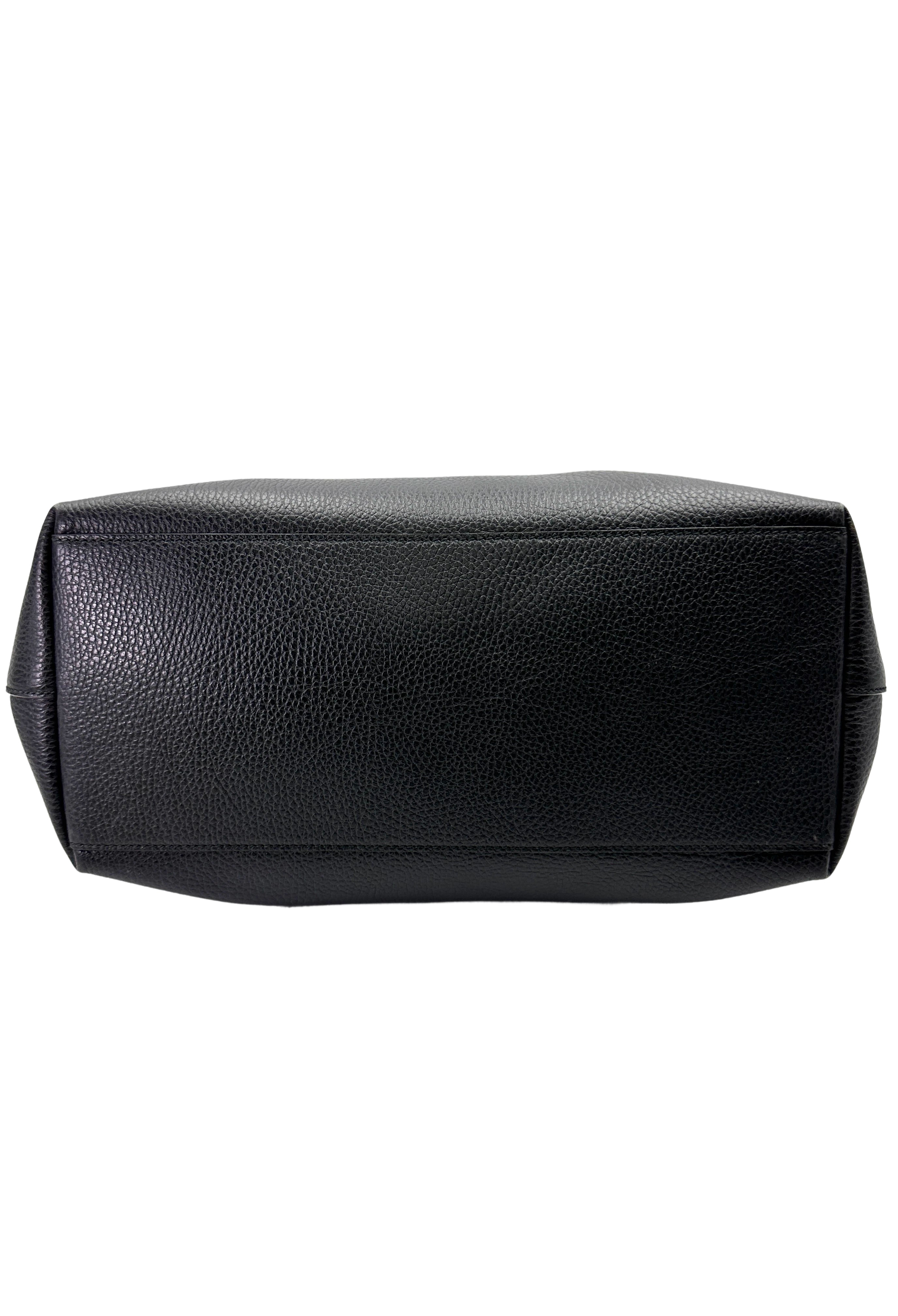 Gucci Interlocking G Black Leather Handle Bag GG1162