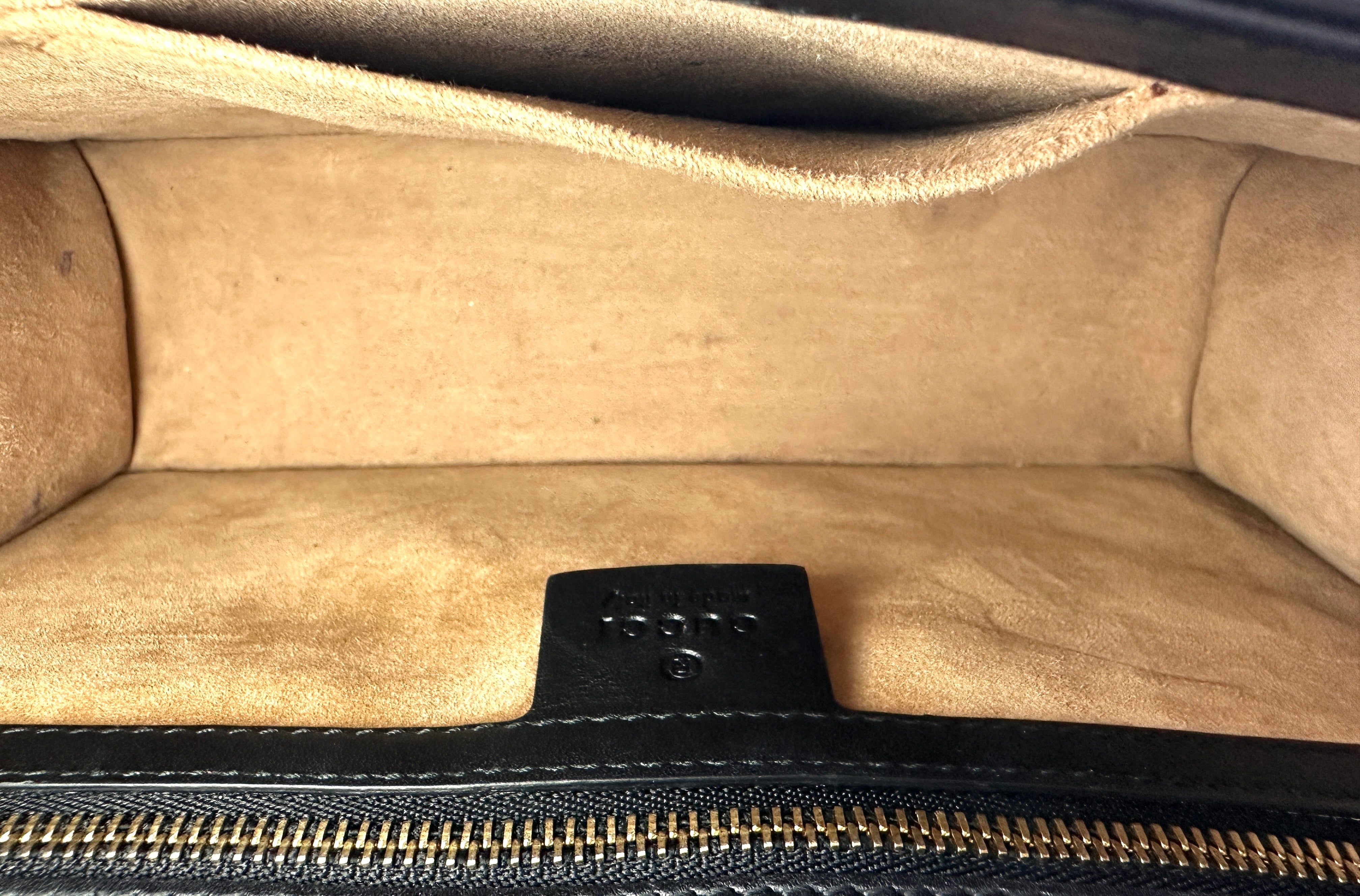 Gucci Sylvie Black Leather Medium Size Shoulder Bag GG1165