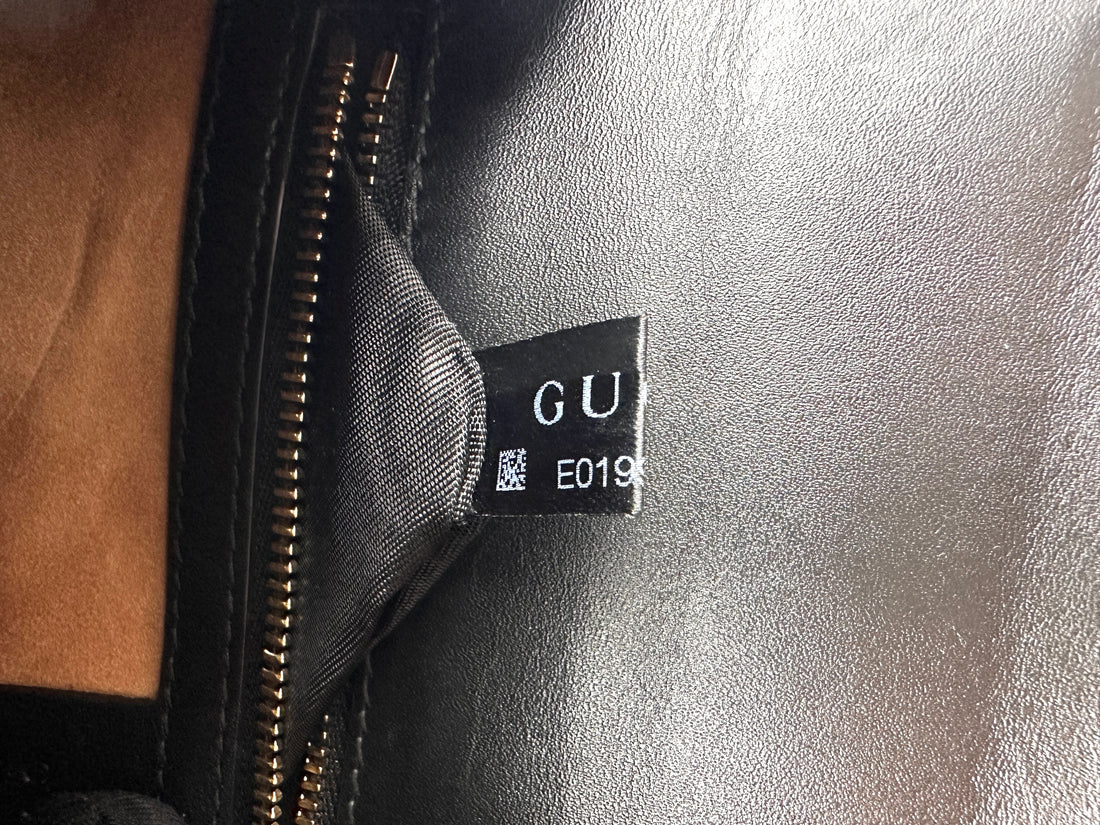 Gucci Sylvie Black Leather Medium Size Shoulder Bag GG1165