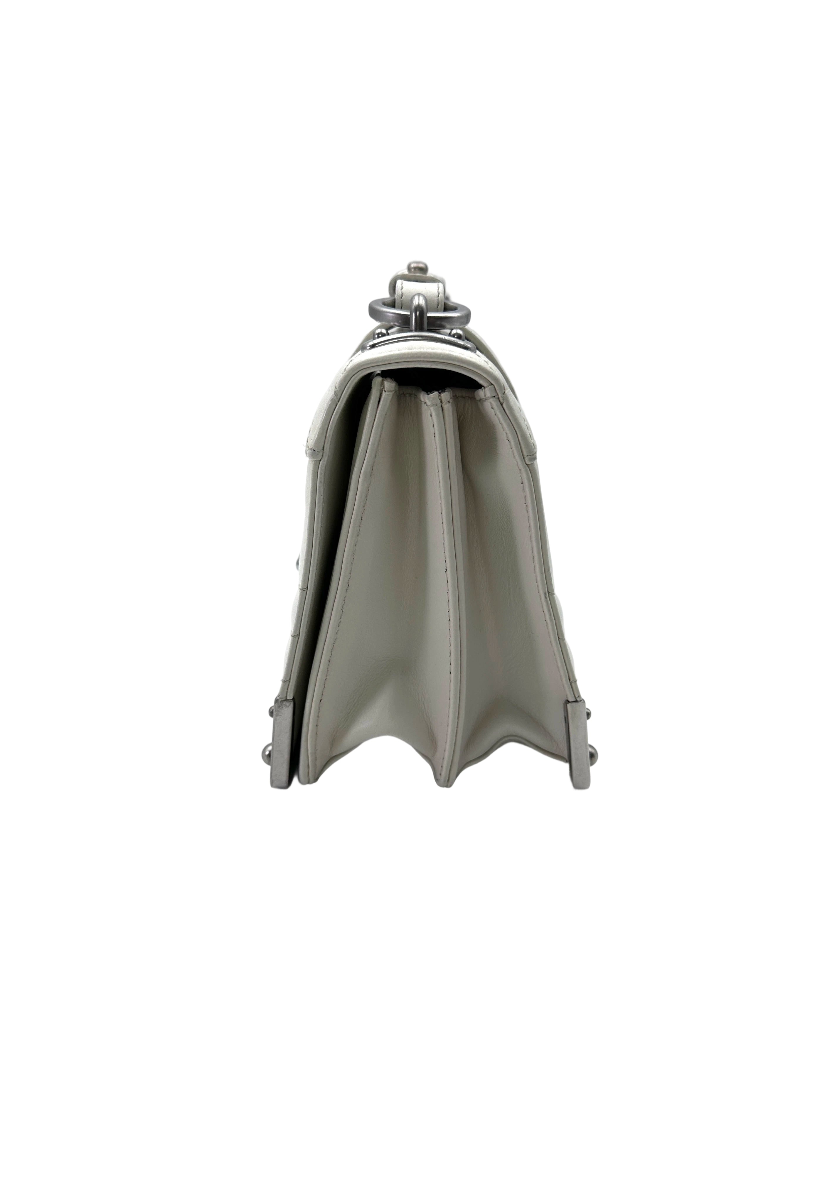 Prada Cahier White Quilted Leather Shoulder Bag PR418
