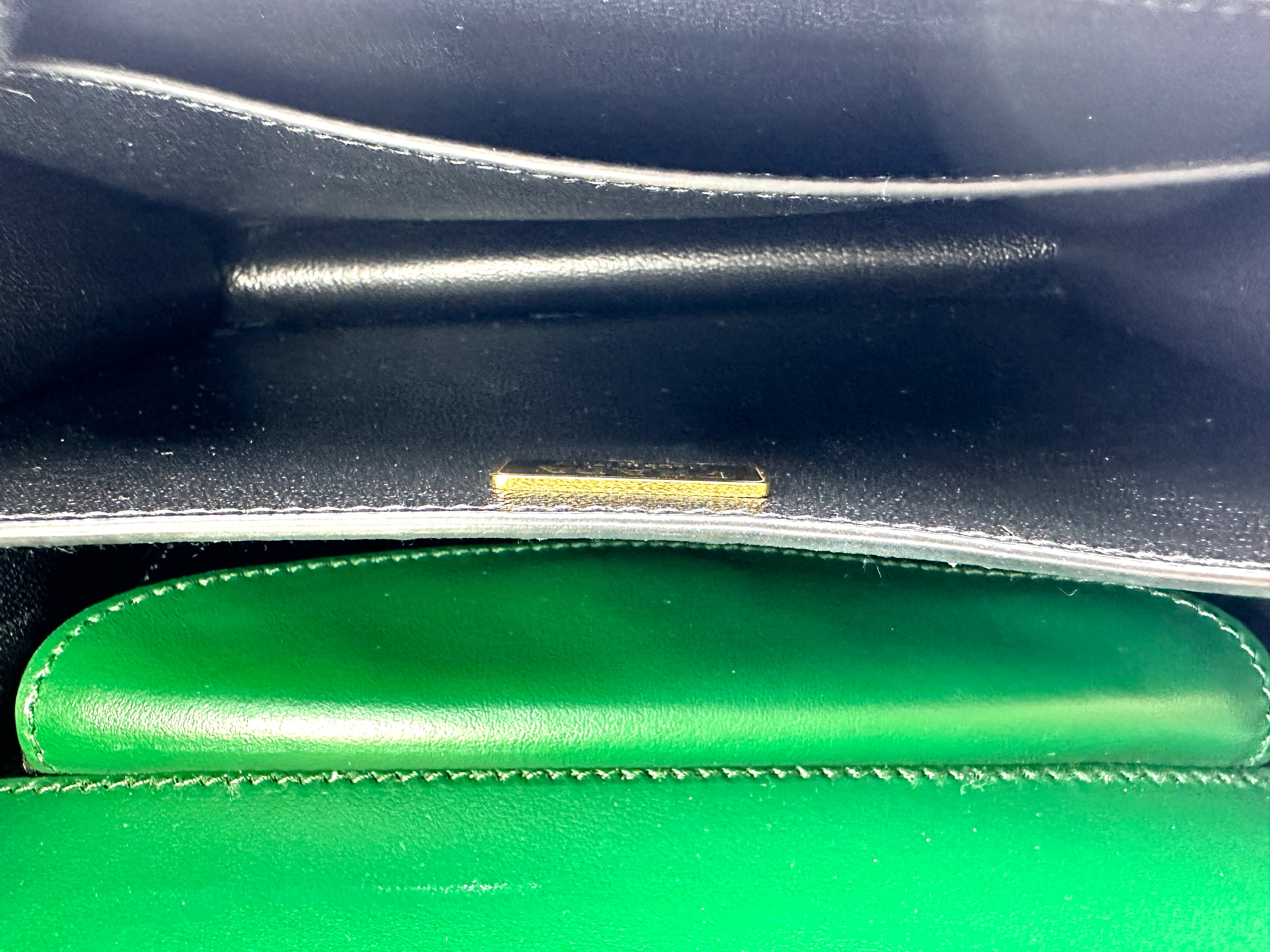 Prada Cahier Black/Green Leather Shoulder Bag PR430