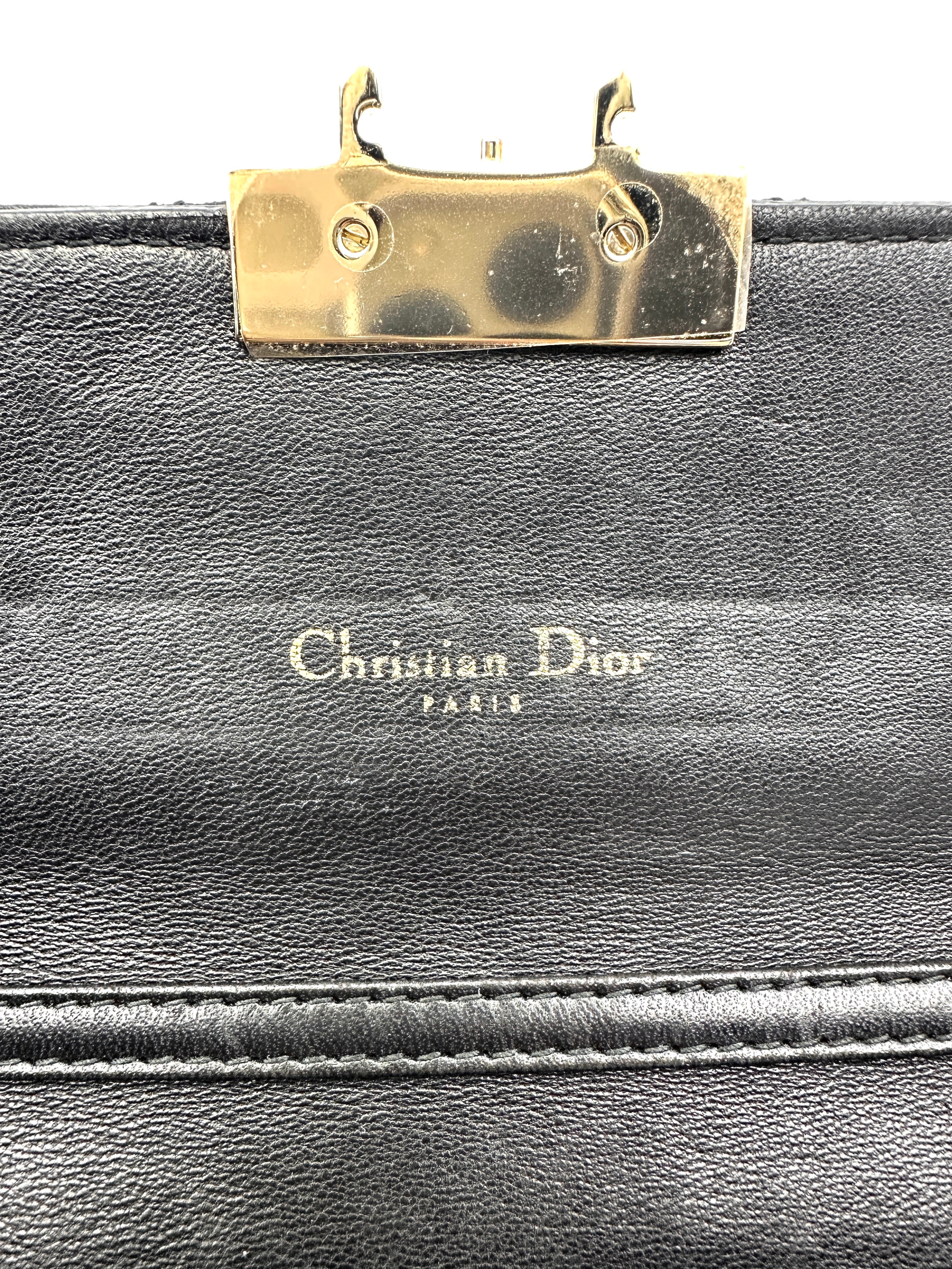 Christian Dior Miss Dior Black Cannage Lambskin Chain Clutch DR769