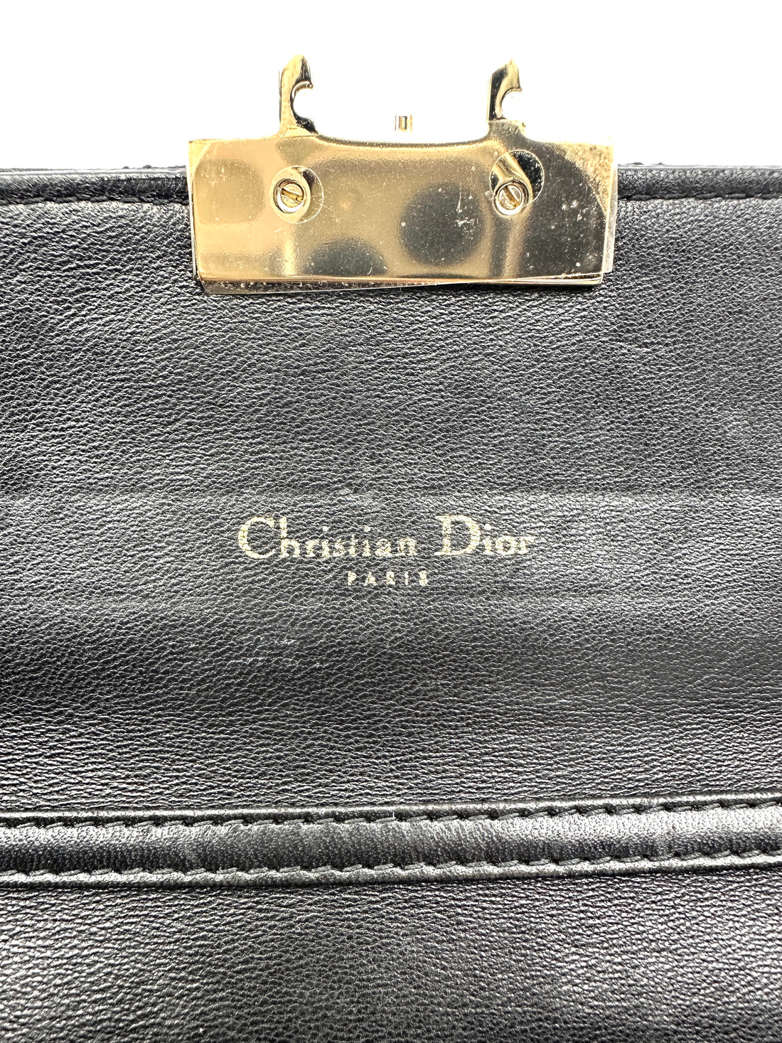 Christian Dior Miss Dior Black Cannage Lambskin Chain Clutch DR769