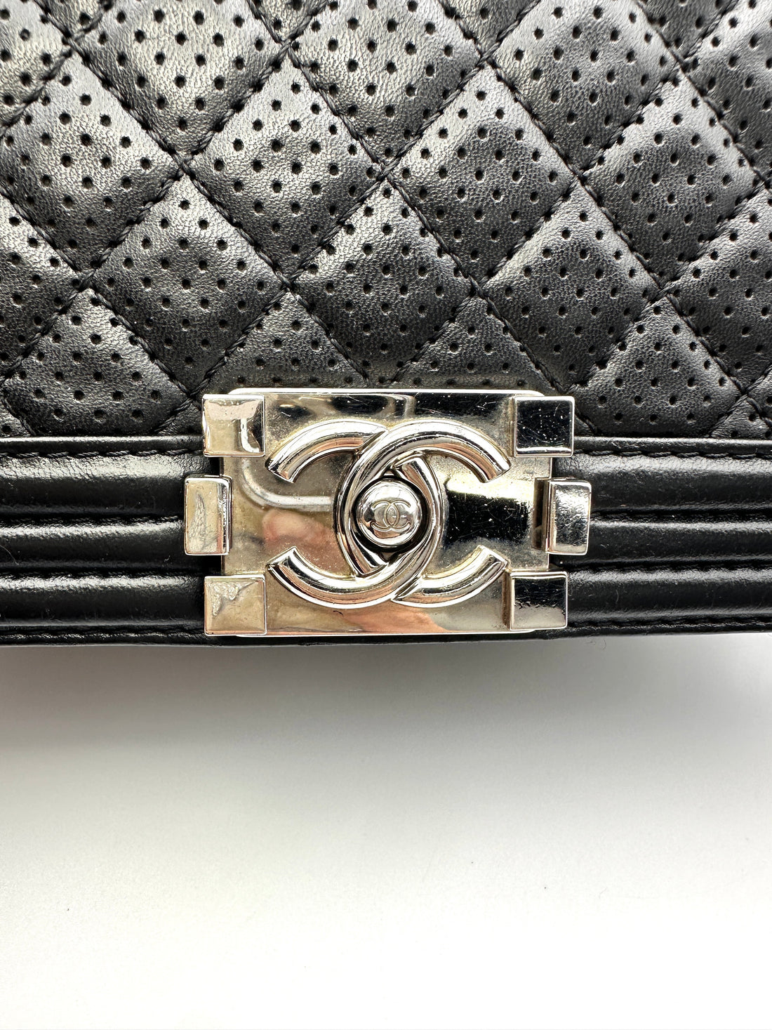 Chanel LeBoy Black Quilted Leather Medium Size Flap Bag With Silver Buckle(19***73) CC2079