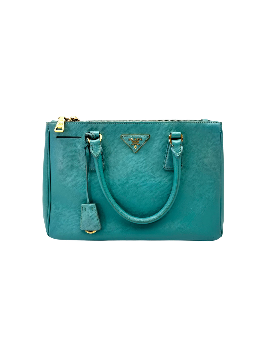 Prada Galleria Blue Saffiano Leather Handle Bag PR421