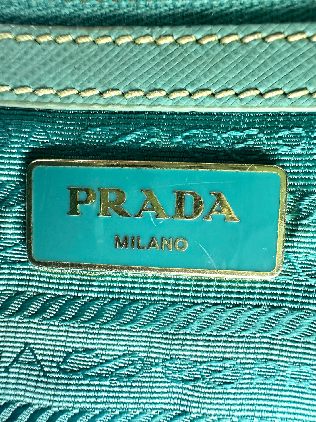 Prada Galleria Blue Saffiano Leather Handle Bag PR421