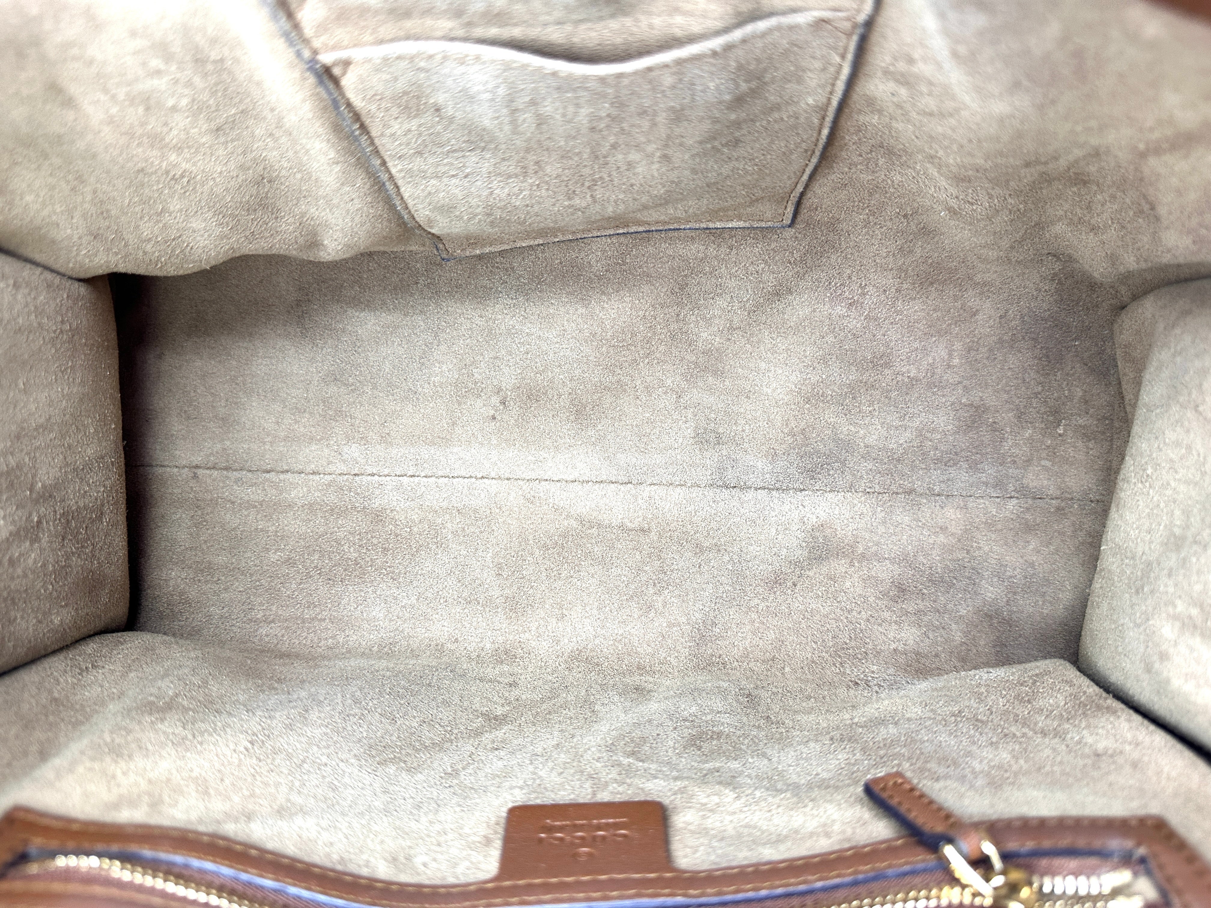 Gucci Padlock GG Canvas Shoulder Bag With Brown Trim GG1168