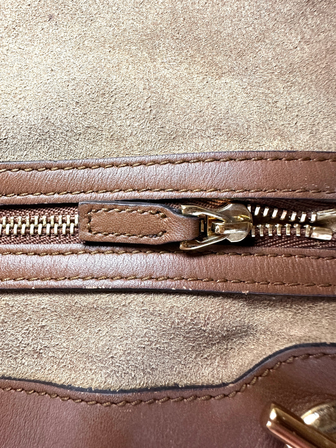 Gucci Padlock GG Canvas Shoulder Bag With Brown Trim GG1168