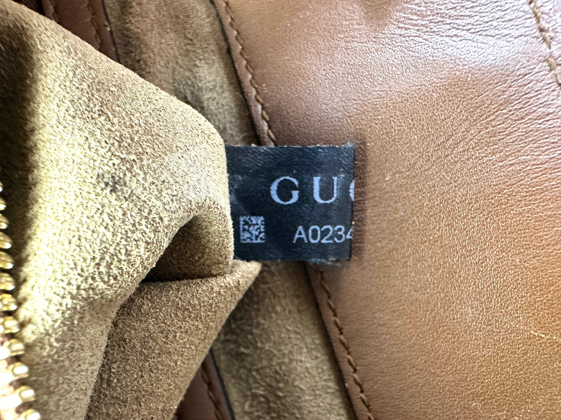 Gucci Padlock GG Canvas Shoulder Bag With Brown Trim GG1168