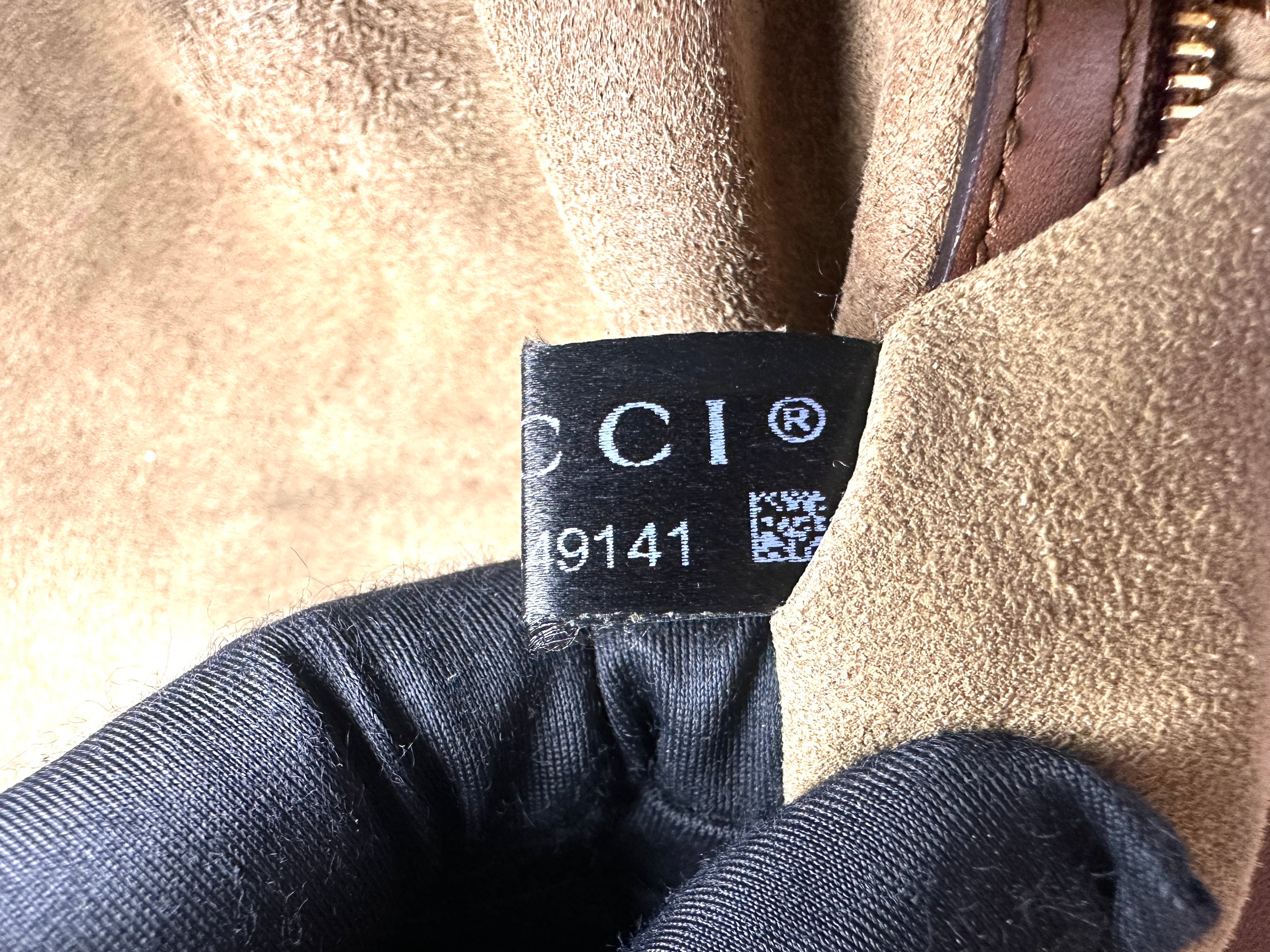 Gucci Padlock GG Canvas Shoulder Bag With Brown Trim GG1168