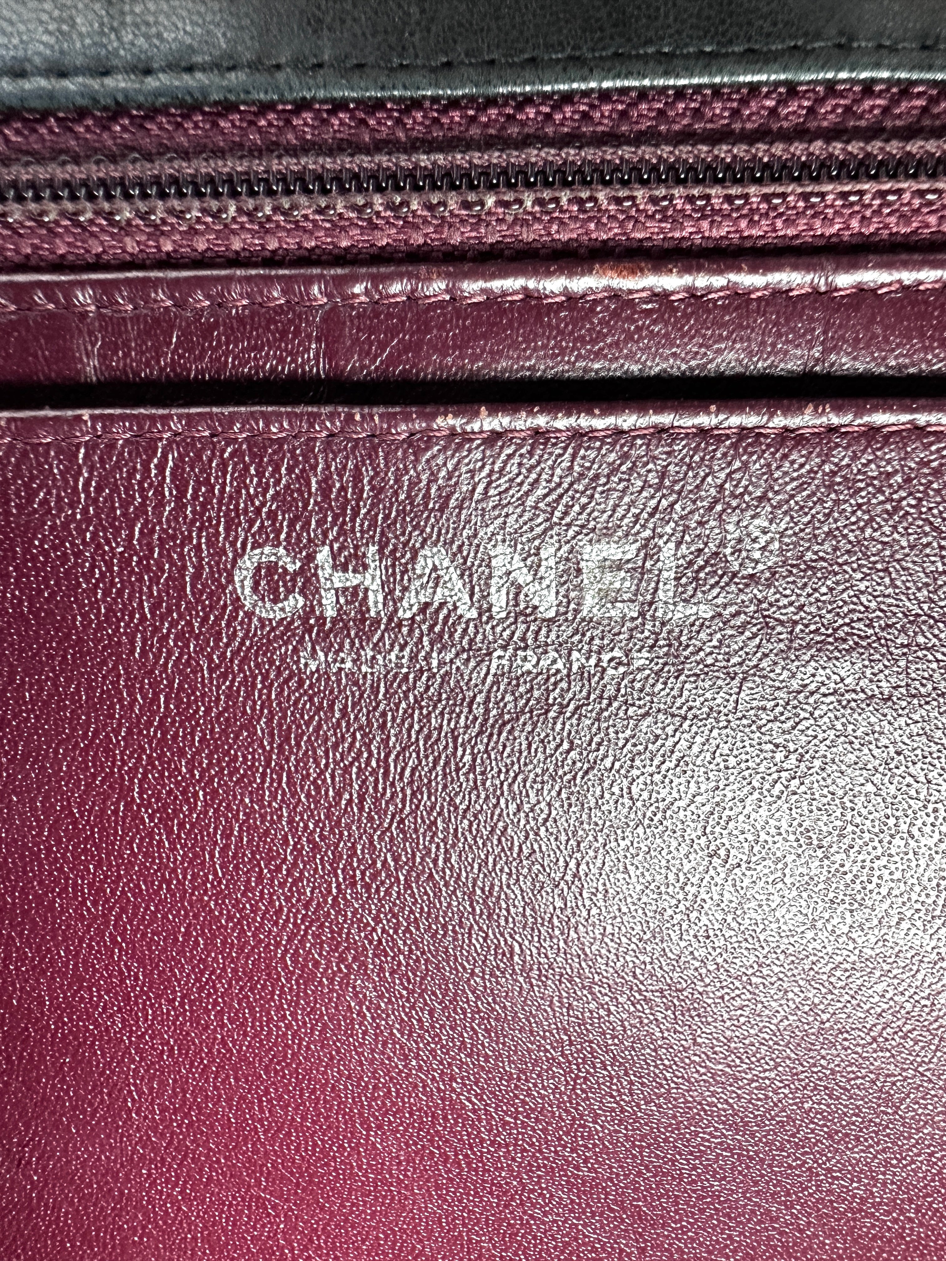 Chanel Classic Flap Black Quilted Leather Jumbo Flap Bag With Silver Buckle(13***55) CC2076