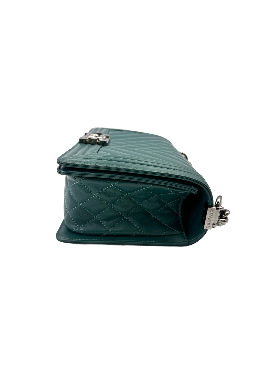 Chanel LeBoy Green Quilted Leather Flap Bag With Silver Buckle(19***91) CC2078