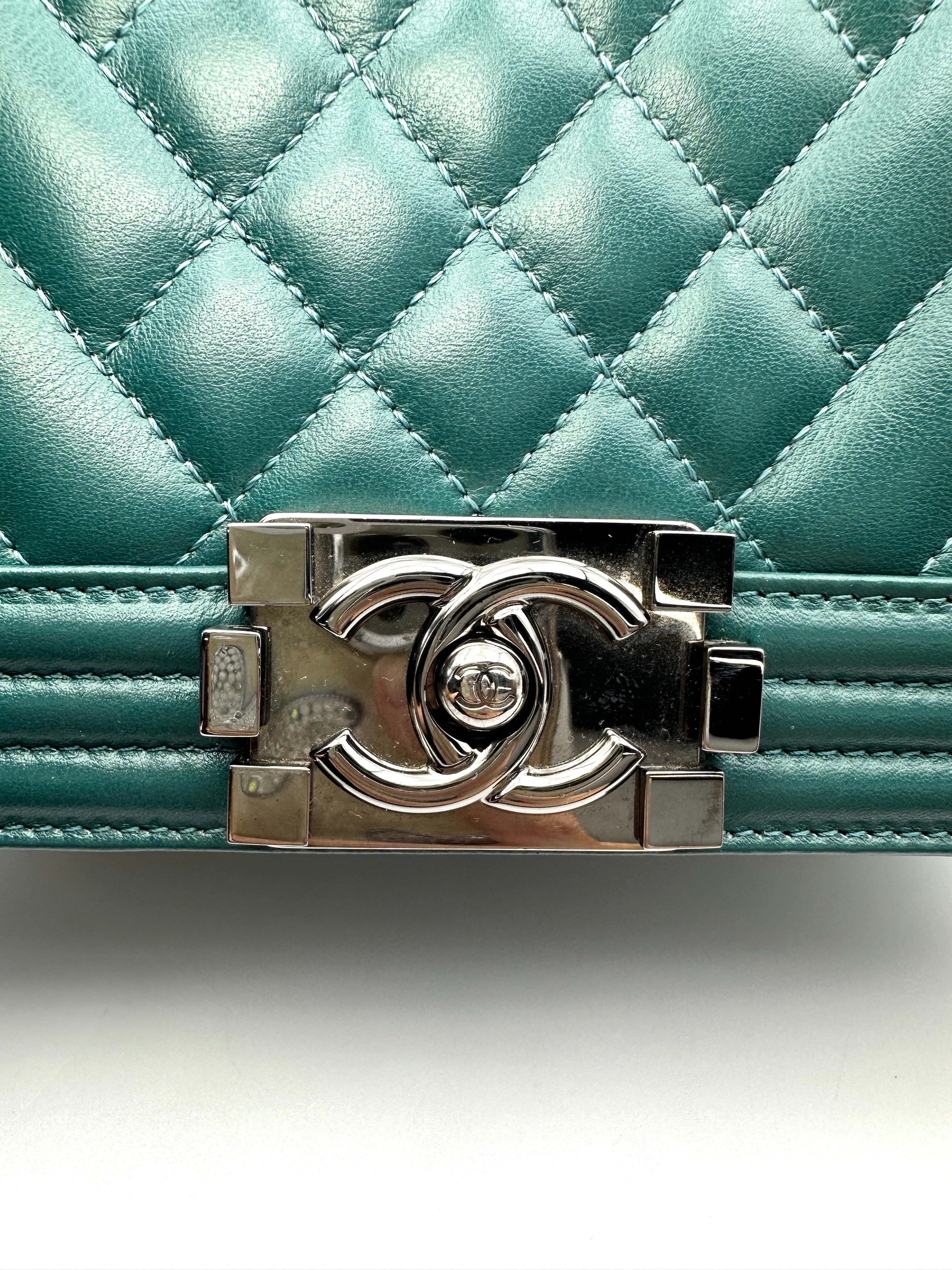 Chanel LeBoy Green Quilted Leather Flap Bag With Silver Buckle(19***91) CC2078