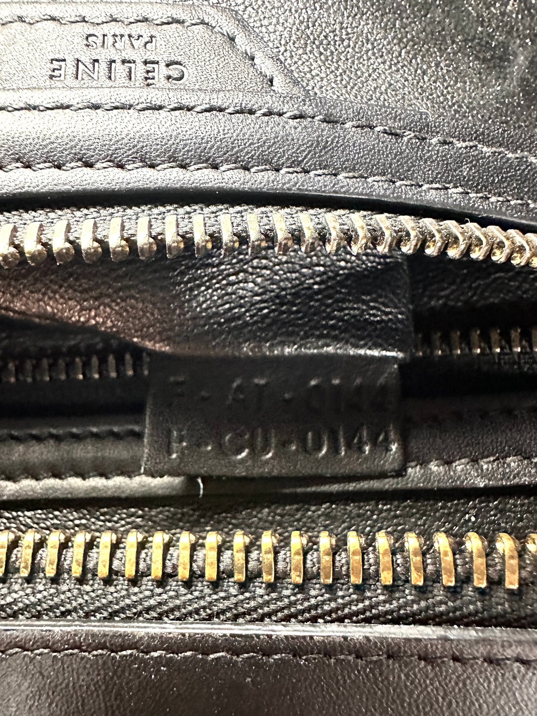 Celine Luggage Black/White Leather Medium Size Handle Bag CE169