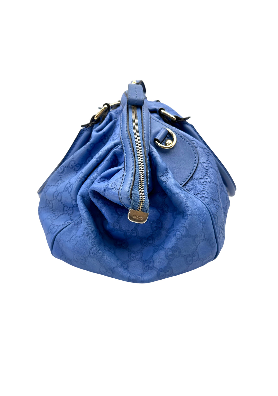 Gucci Sukey Blue Guccissima Leather Handle Bag GG1174