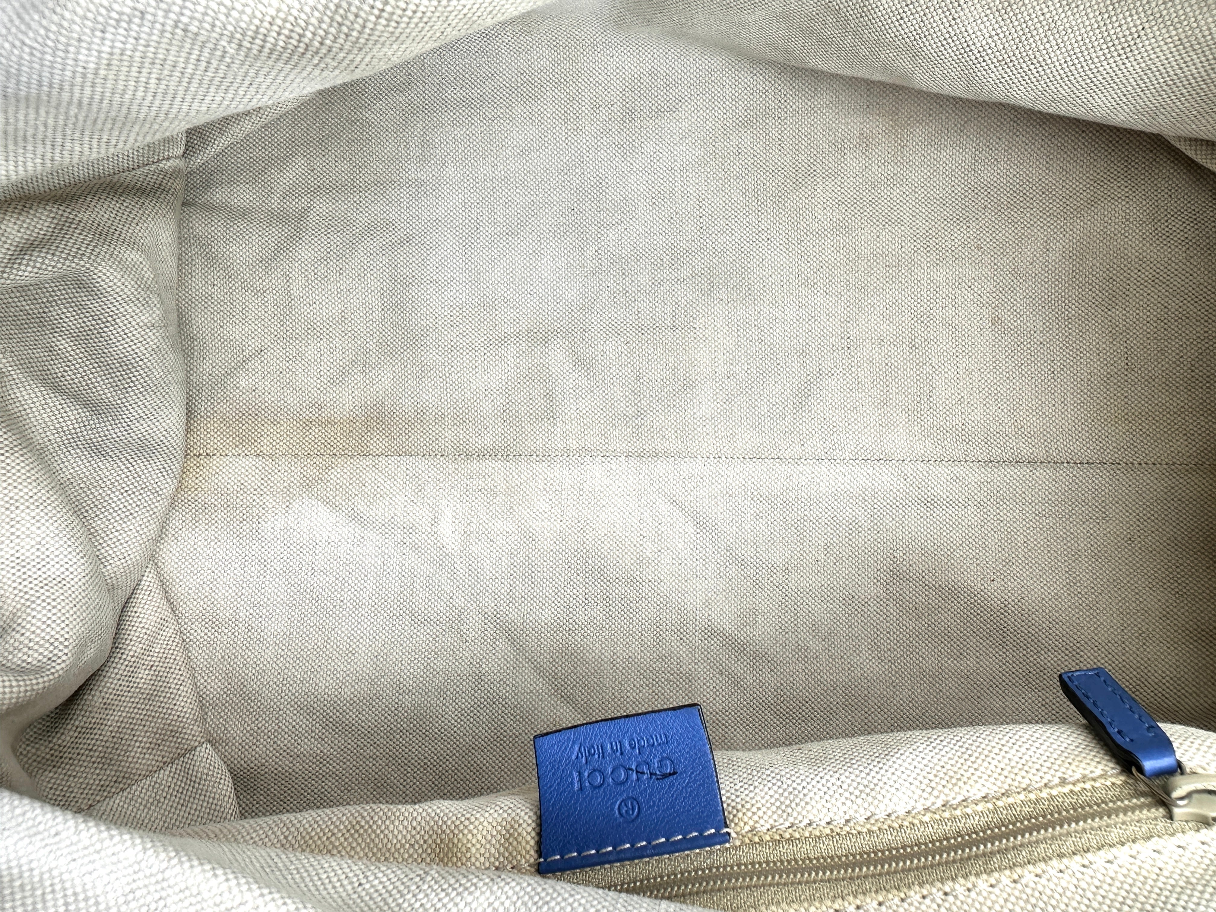 Gucci Sukey Blue Guccissima Leather Handle Bag GG1174