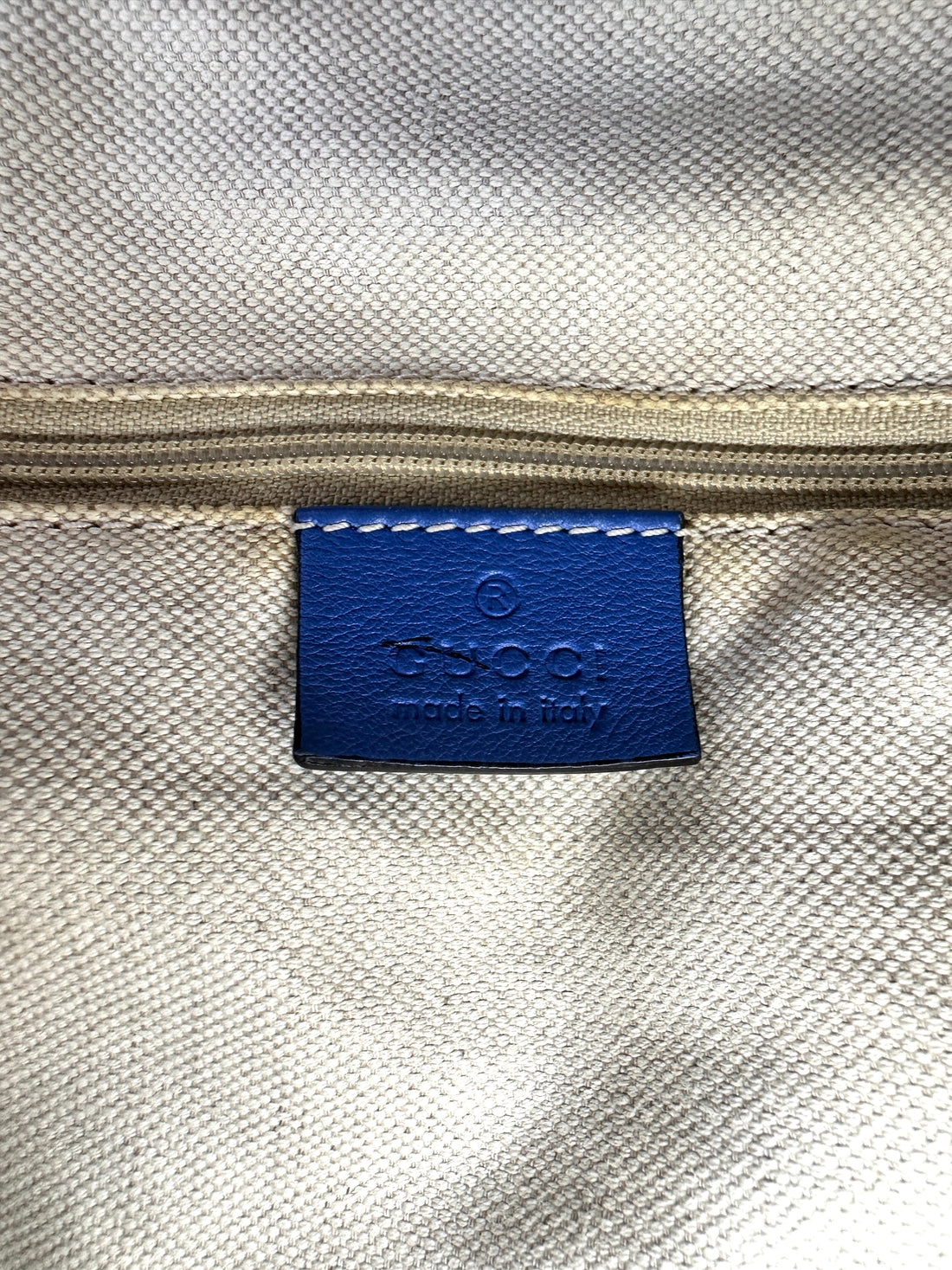 Gucci Sukey Blue Guccissima Leather Handle Bag GG1174