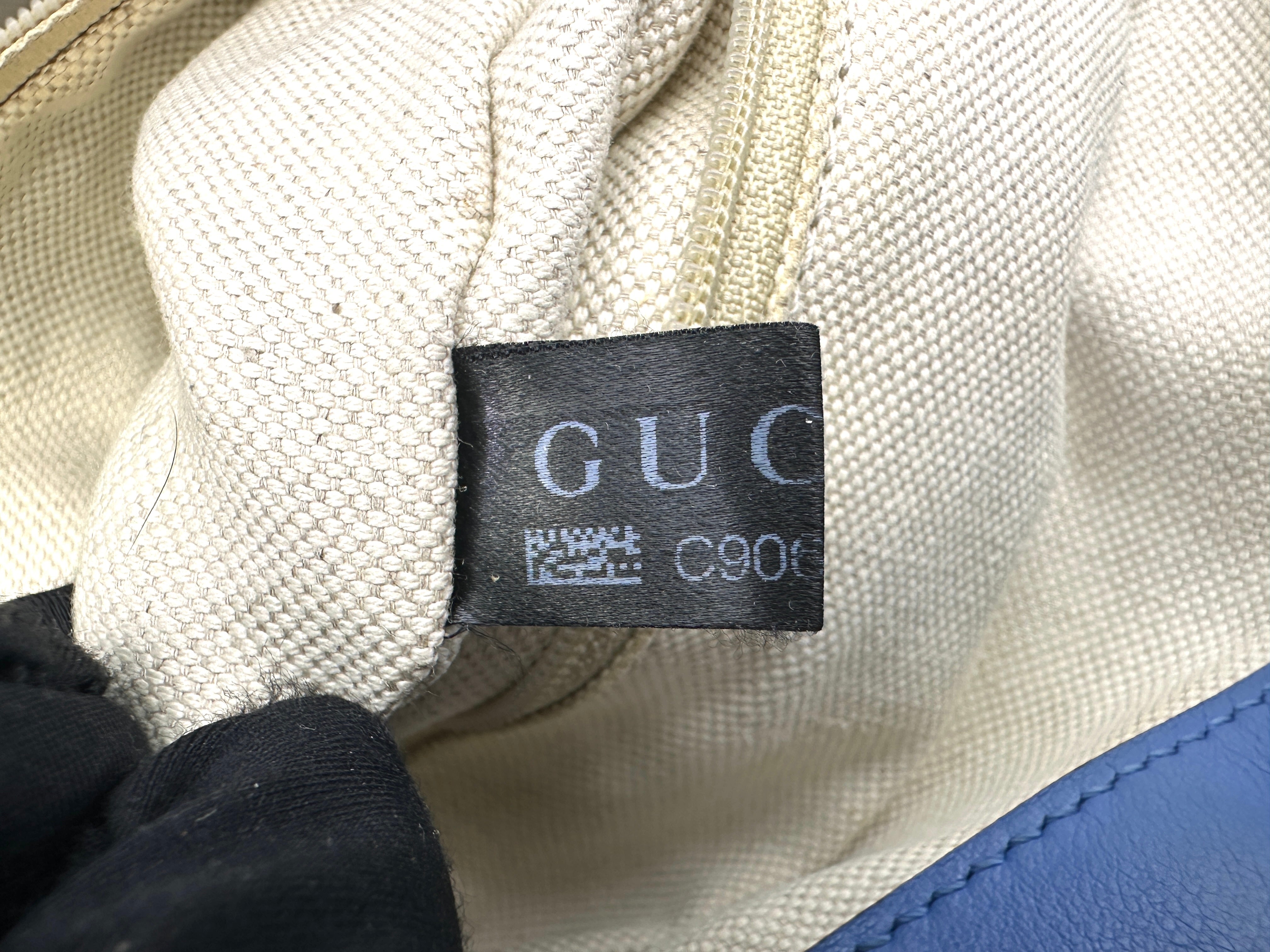Gucci Sukey Blue Guccissima Leather Handle Bag GG1174
