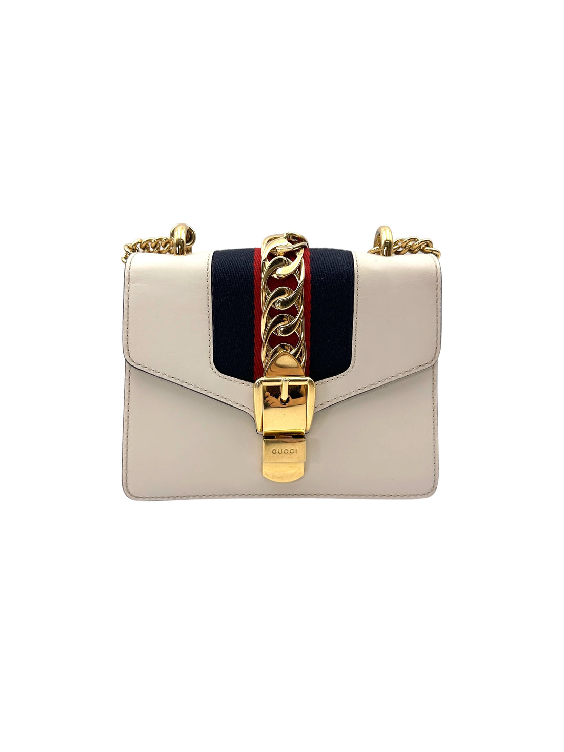 Gucci Sylvie White Leather Shoulder Bag GG1170