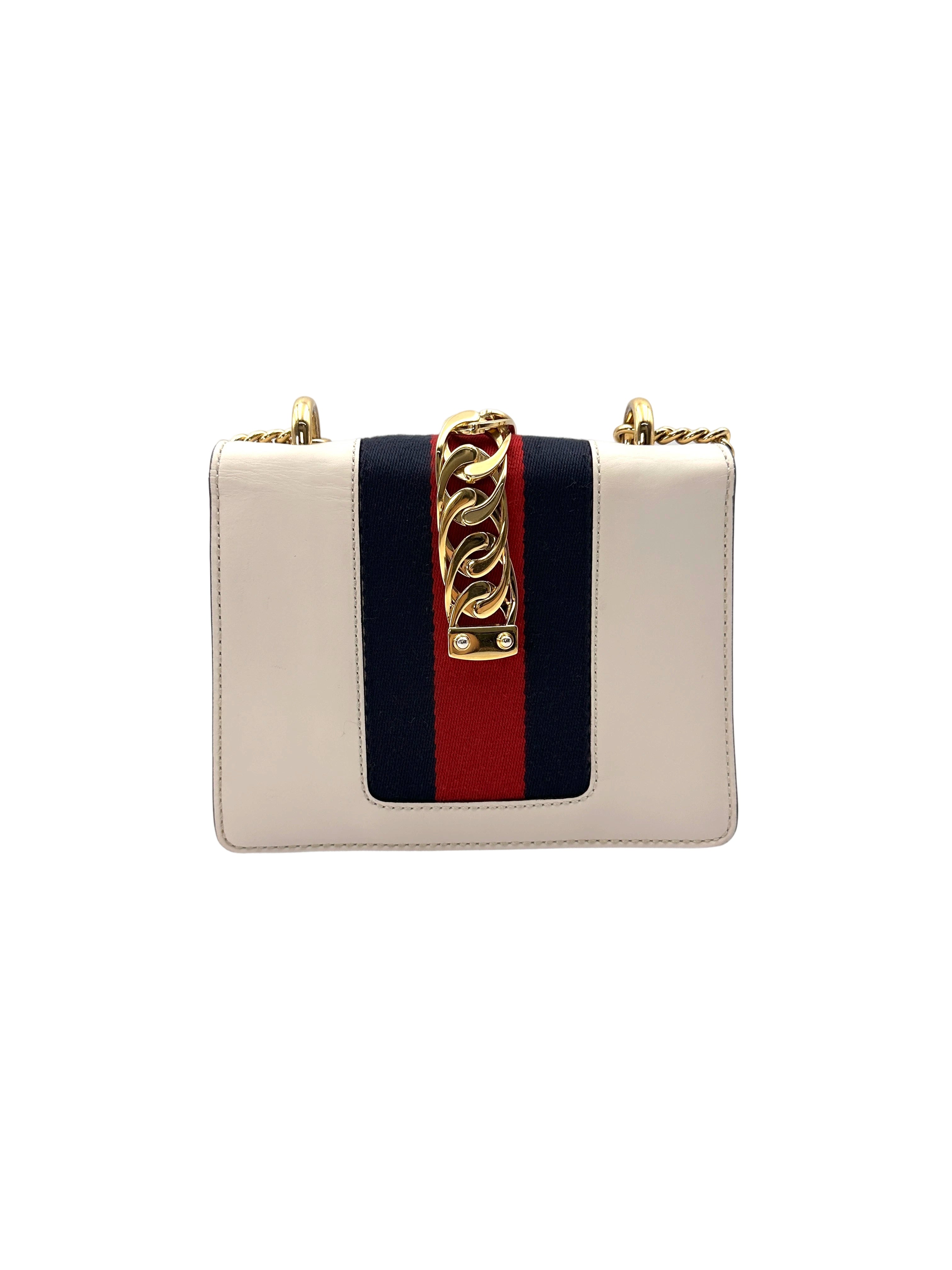 Gucci Sylvie White Leather Shoulder Bag GG1170
